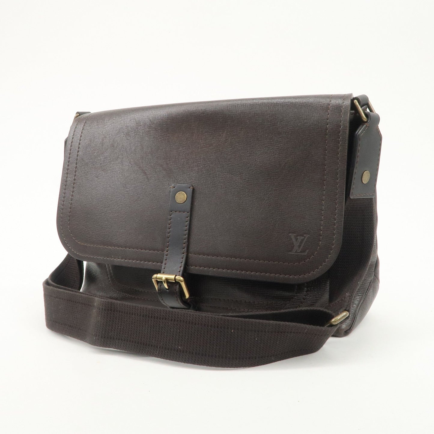 Louis Vuitton Utah Leather Ohama Style Shoulder Bag Cafe M92994