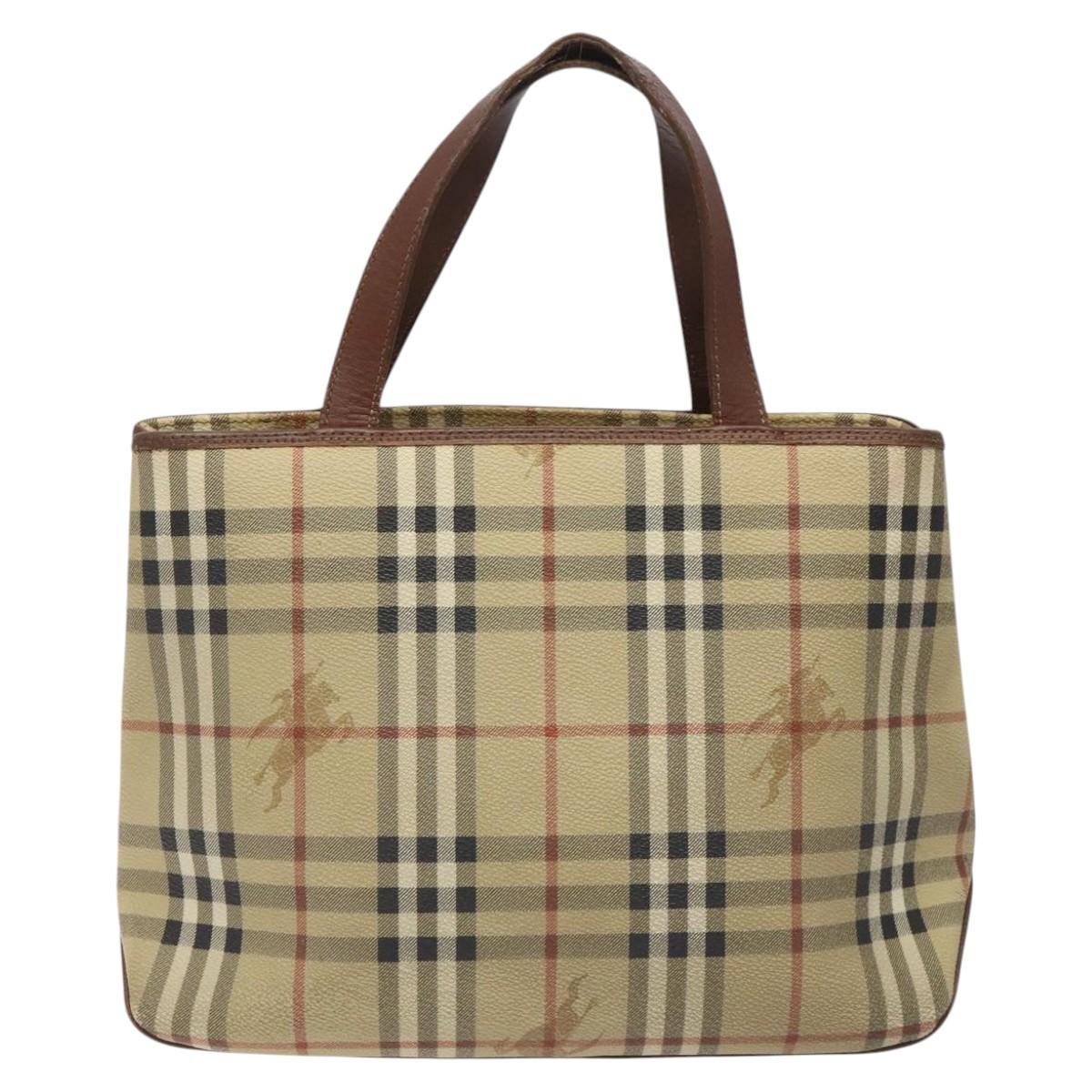 Burberry Haymarket Beige Canvas Handbag ( )