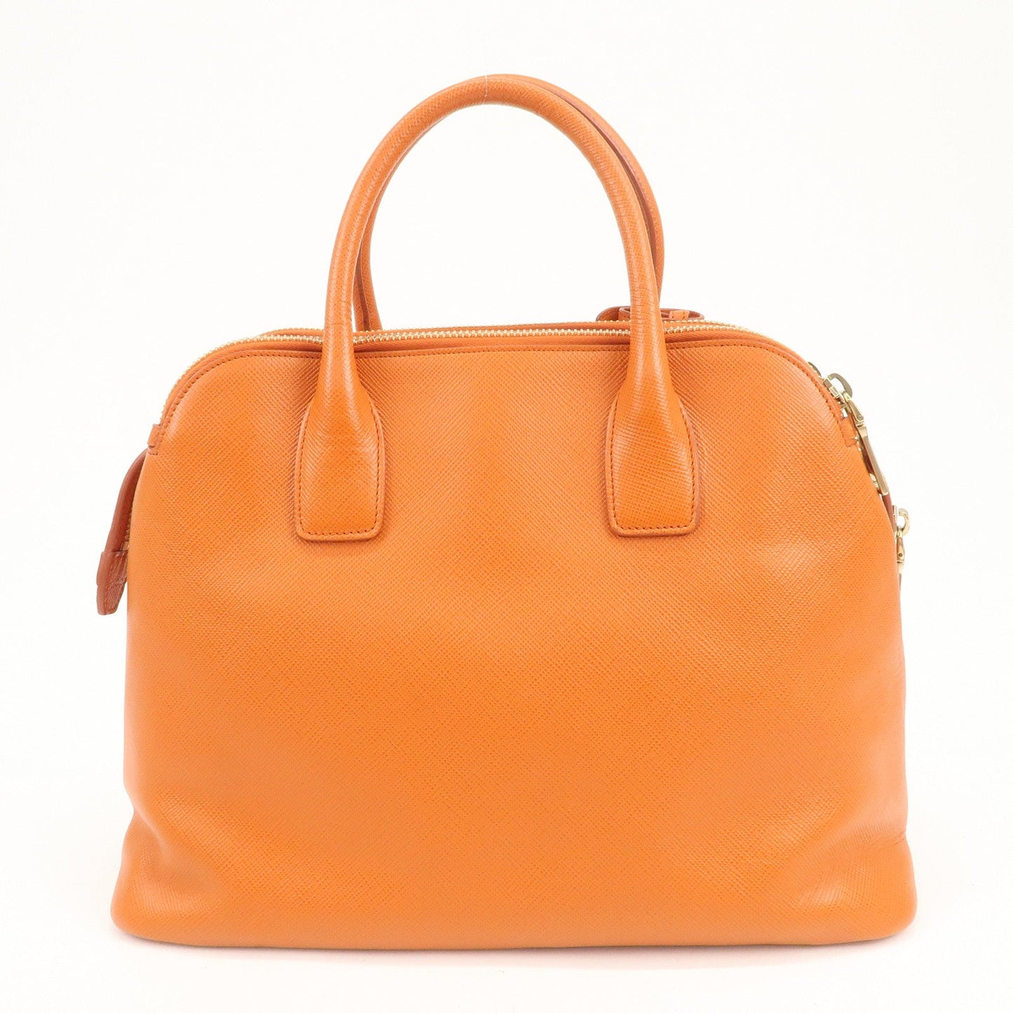 PRADA Logo Saffiano Leather Hand Bag Orange BN2560