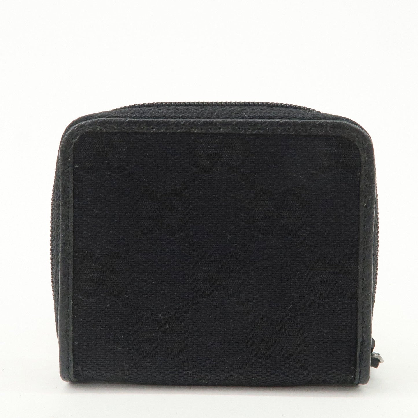 GUCCI GG Canvas Leather Coin Case Coin Purse Black 115255