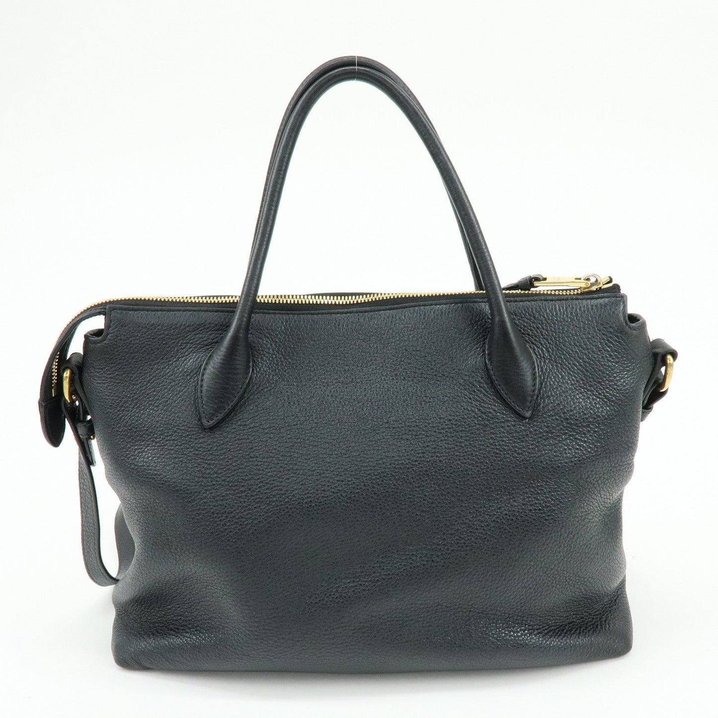 PRADA Leather 2Way Bag Hand Bag Shoulder Bag Black