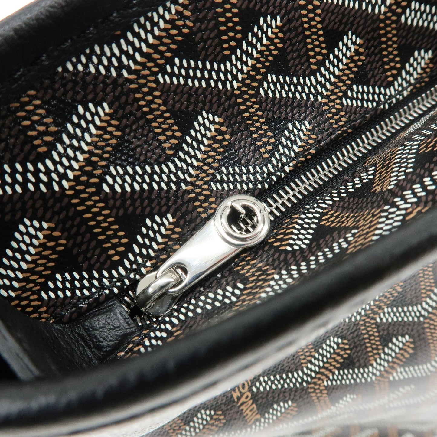 GOYARD Artois PM PVC Leather Tote Bag Hand Bag Black Brown