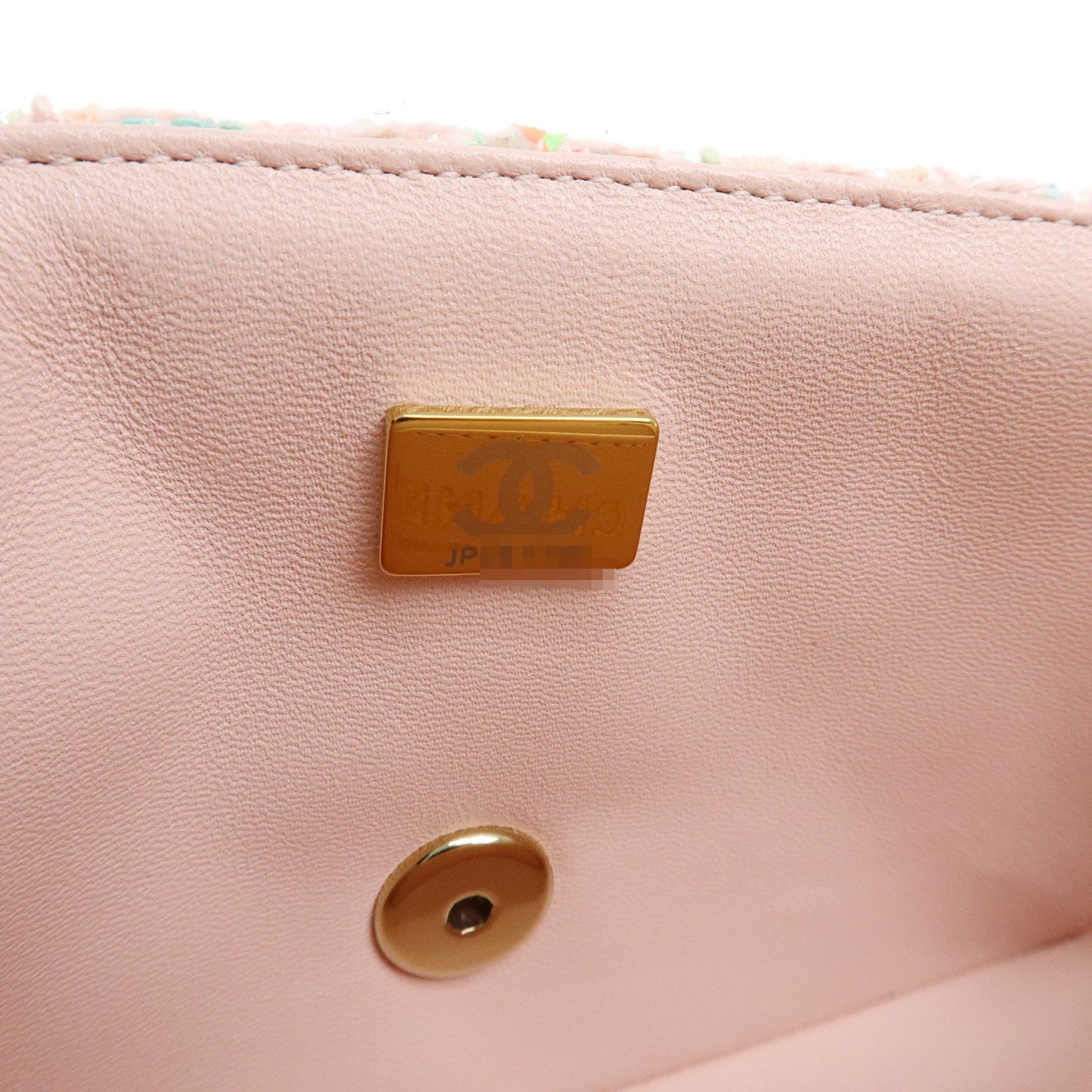 CHANEL Mini Matelasse 20 Tweed Lamb Skin Chain Shoulder Bag A69900