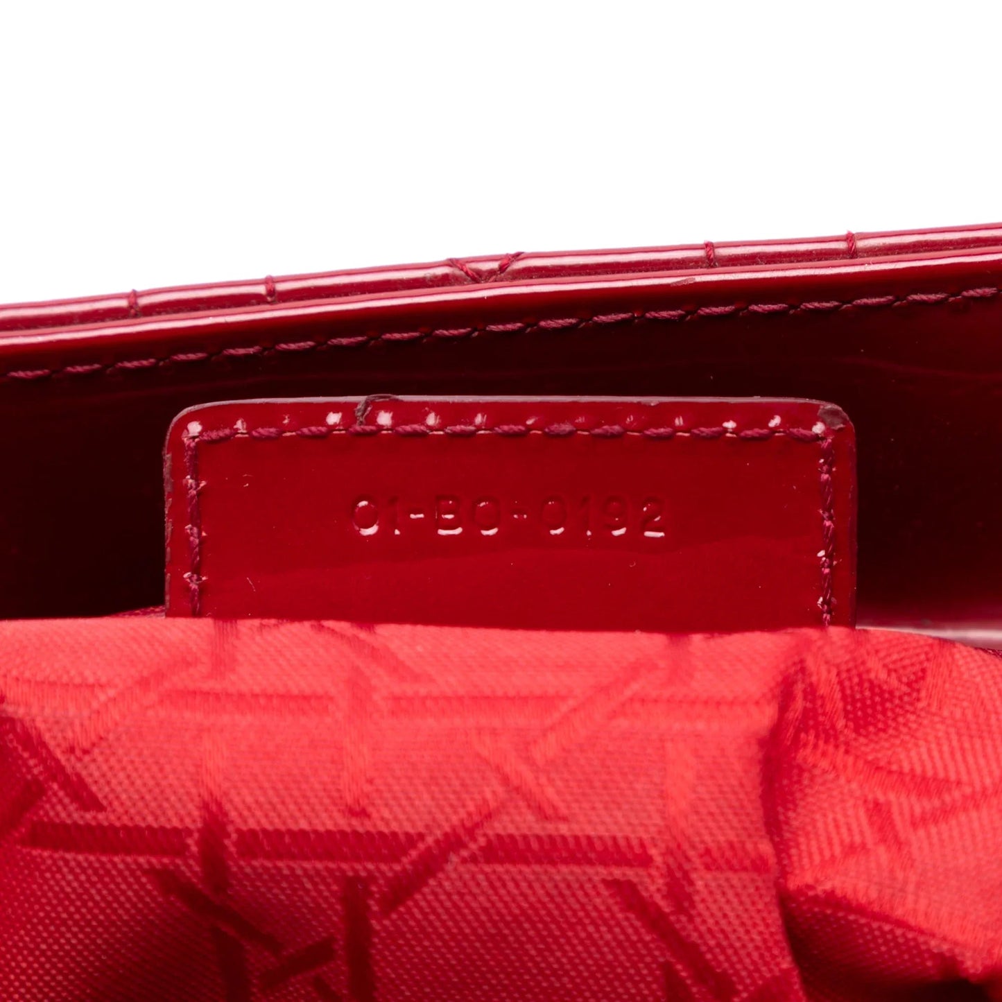 Red Dior Large Patent Cannage Lady Dior Satchel