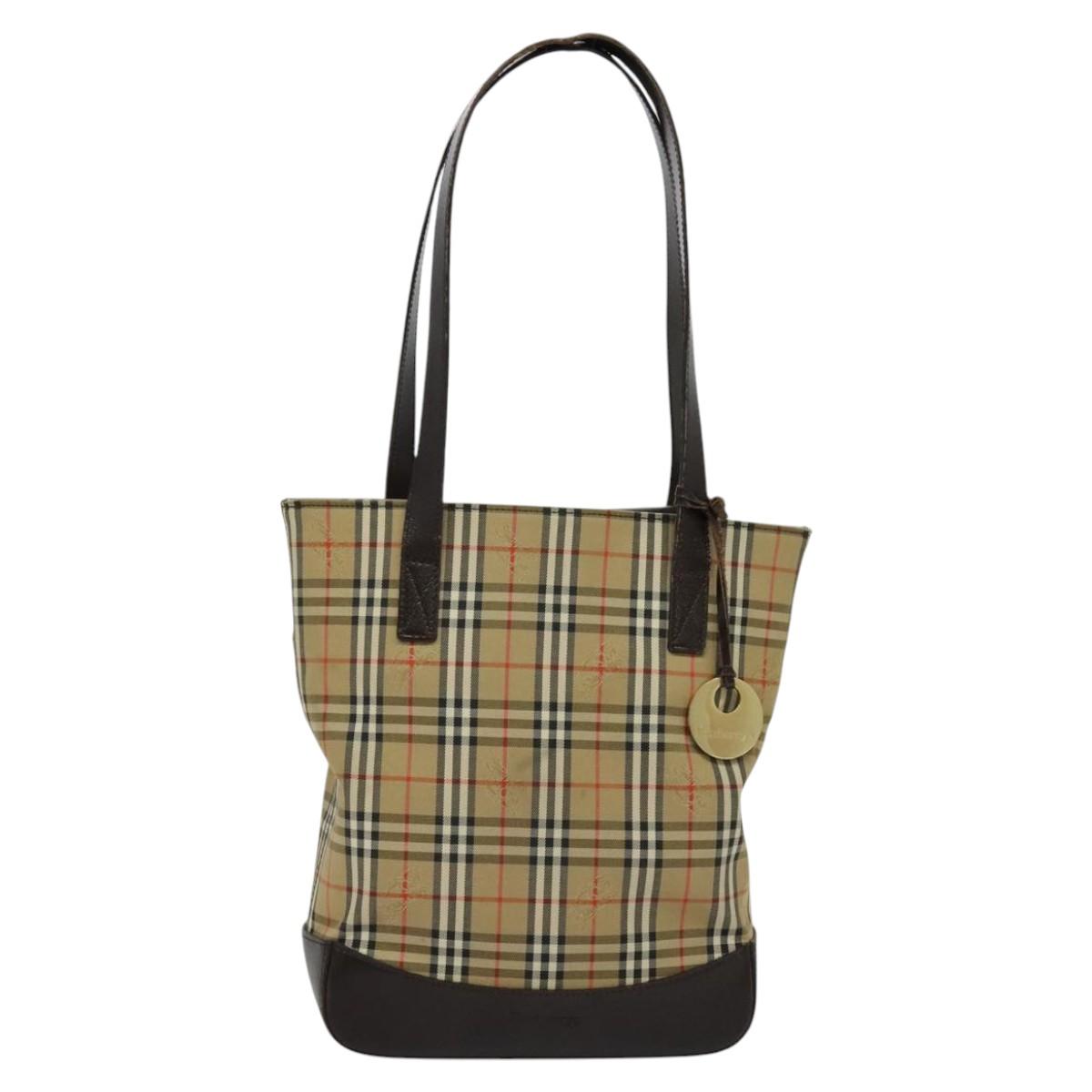 Burberry Nova Check Beige Canvas Shoulder Bag ( )