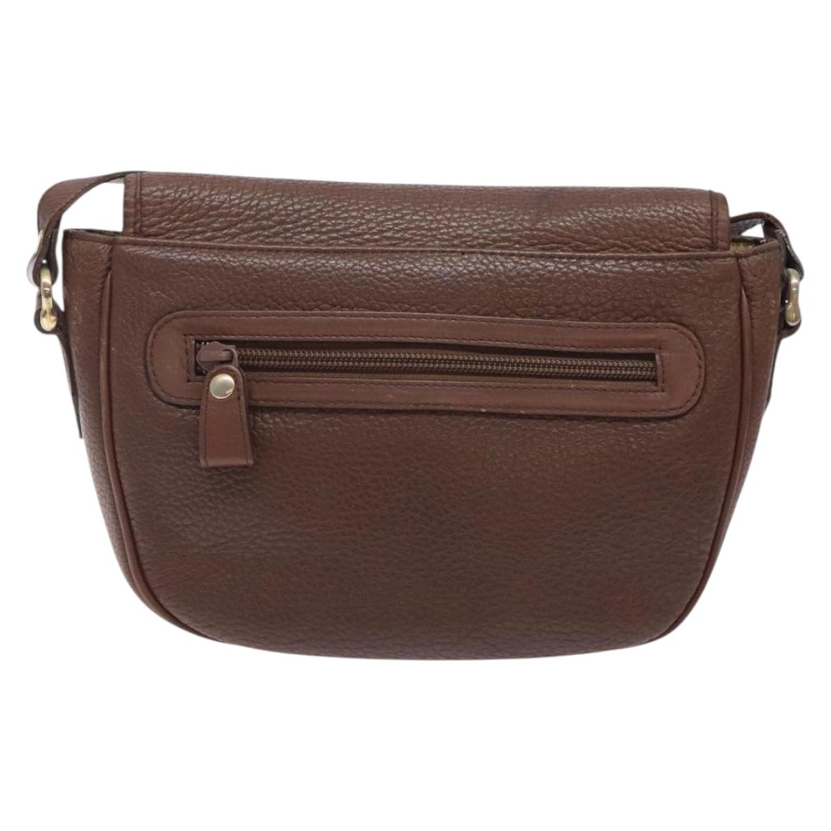 Burberry Brown,Gold Leather Shoulder Bag ( )