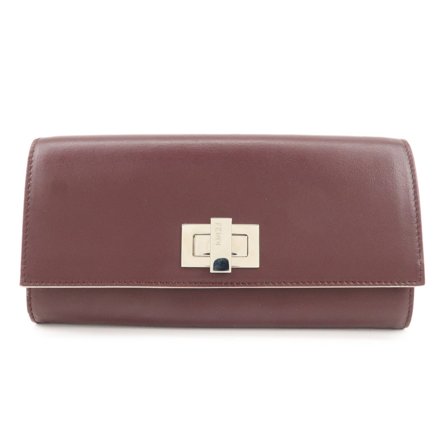 FENDI Peekaboo Leather Bi-fold Continental Wallet Long Wallet 8M0377