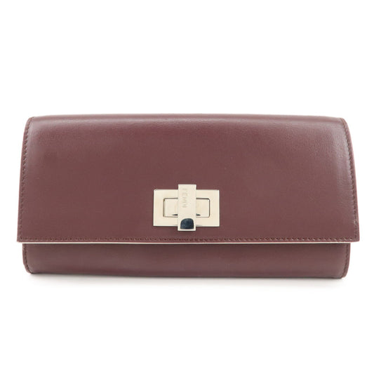 FENDI Peekaboo Leather Bi-fold Continental Wallet Long Wallet 8M0377