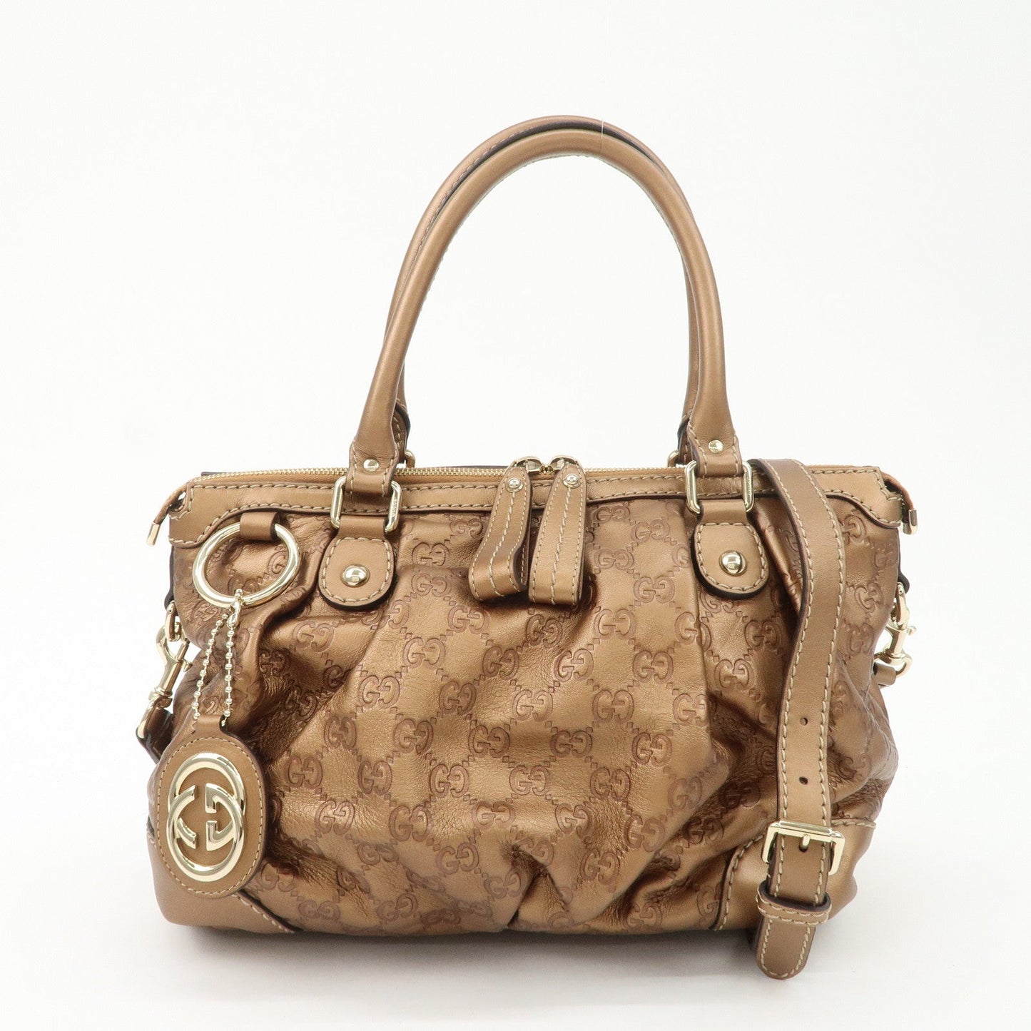 GUCCI Sukey Guccissima Leather 2Way Shoulder Bag Brown 247902