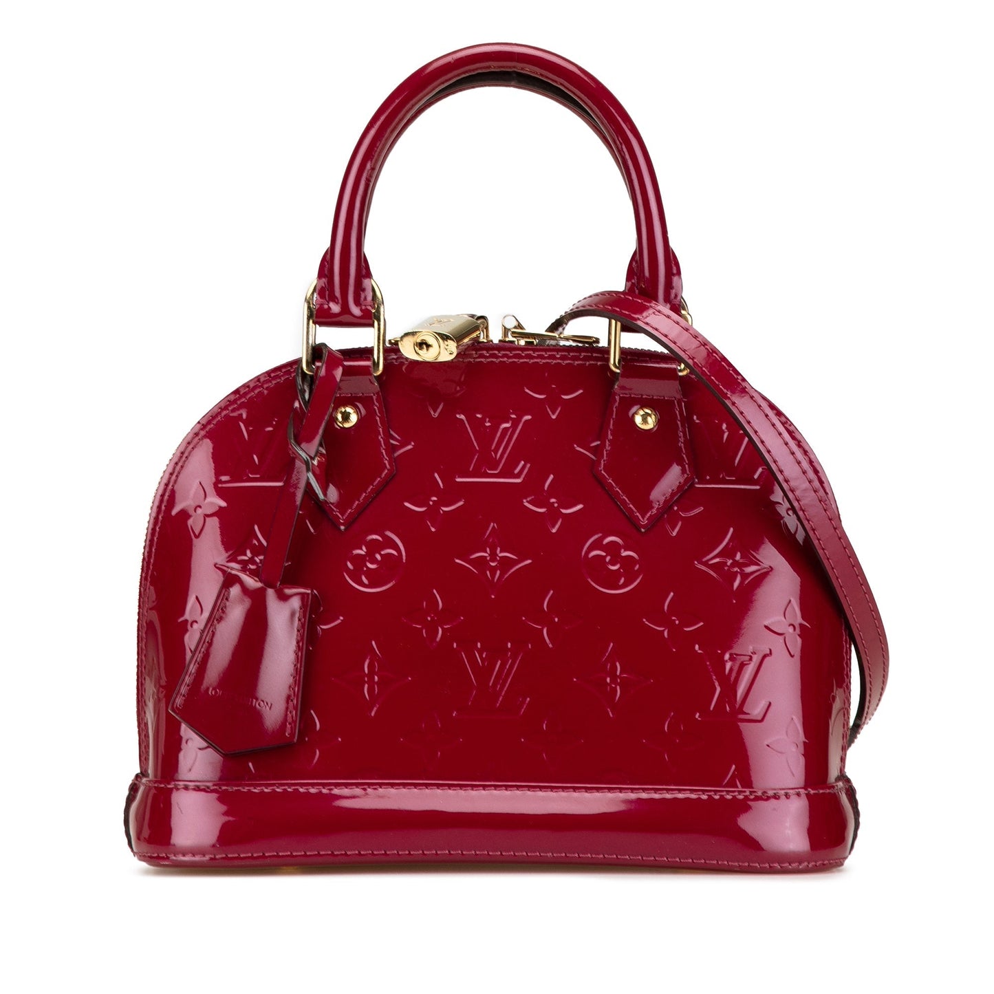 Red Louis Vuitton Monogram Vernis Alma BB Satchel