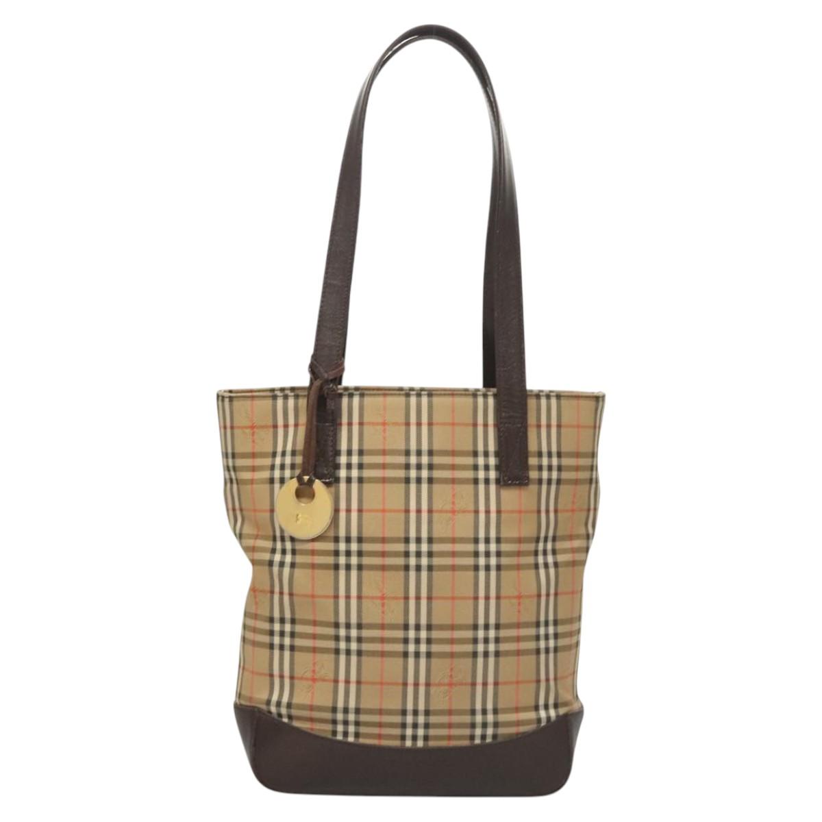 Burberry Nova Check Beige Canvas Tote Bag ( )