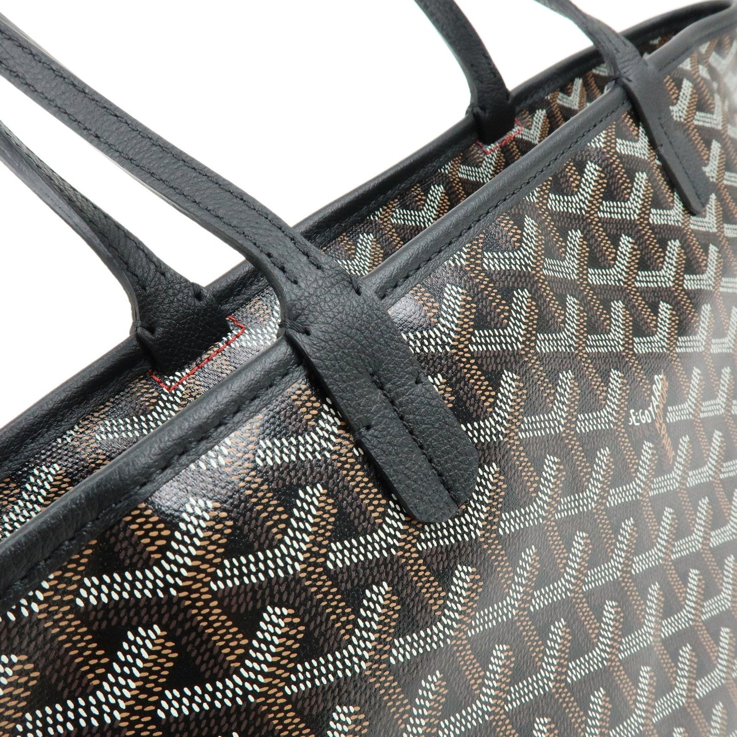 GOYARD Artois PM PVC Leather Tote Bag Hand Bag Black Brown