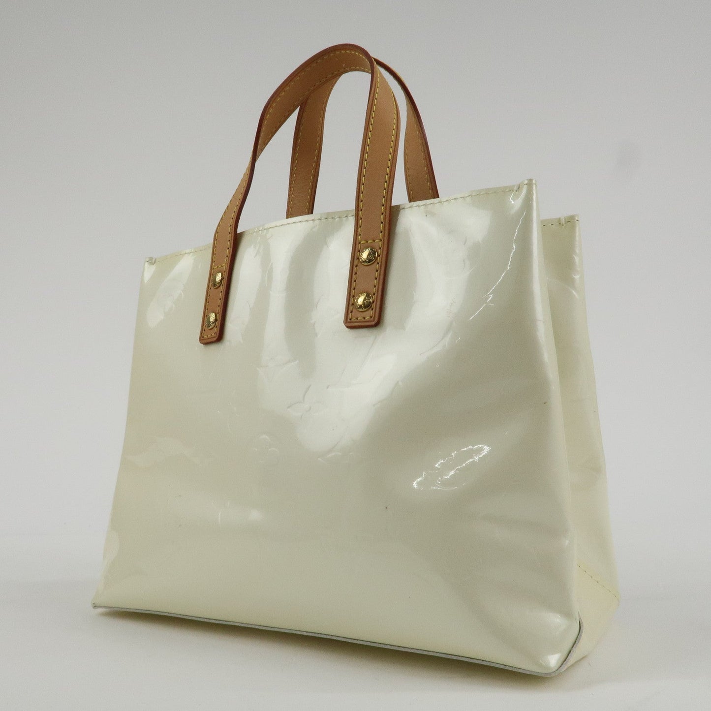 Louis Vuitton Monogram Vernis Leather Lead PM Tote Bag Perle M91336