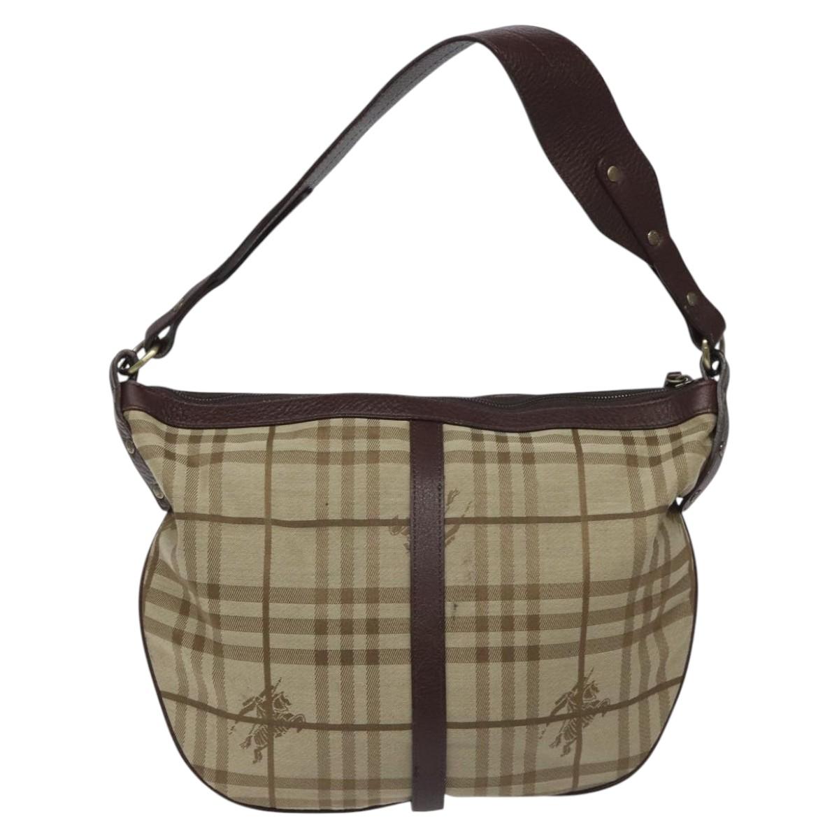 Burberry Nova Check Black Canvas Shoulder Bag ( )