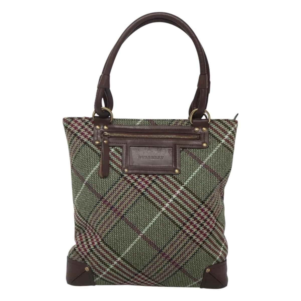 Burberry Green Wool Tote Bag ( )