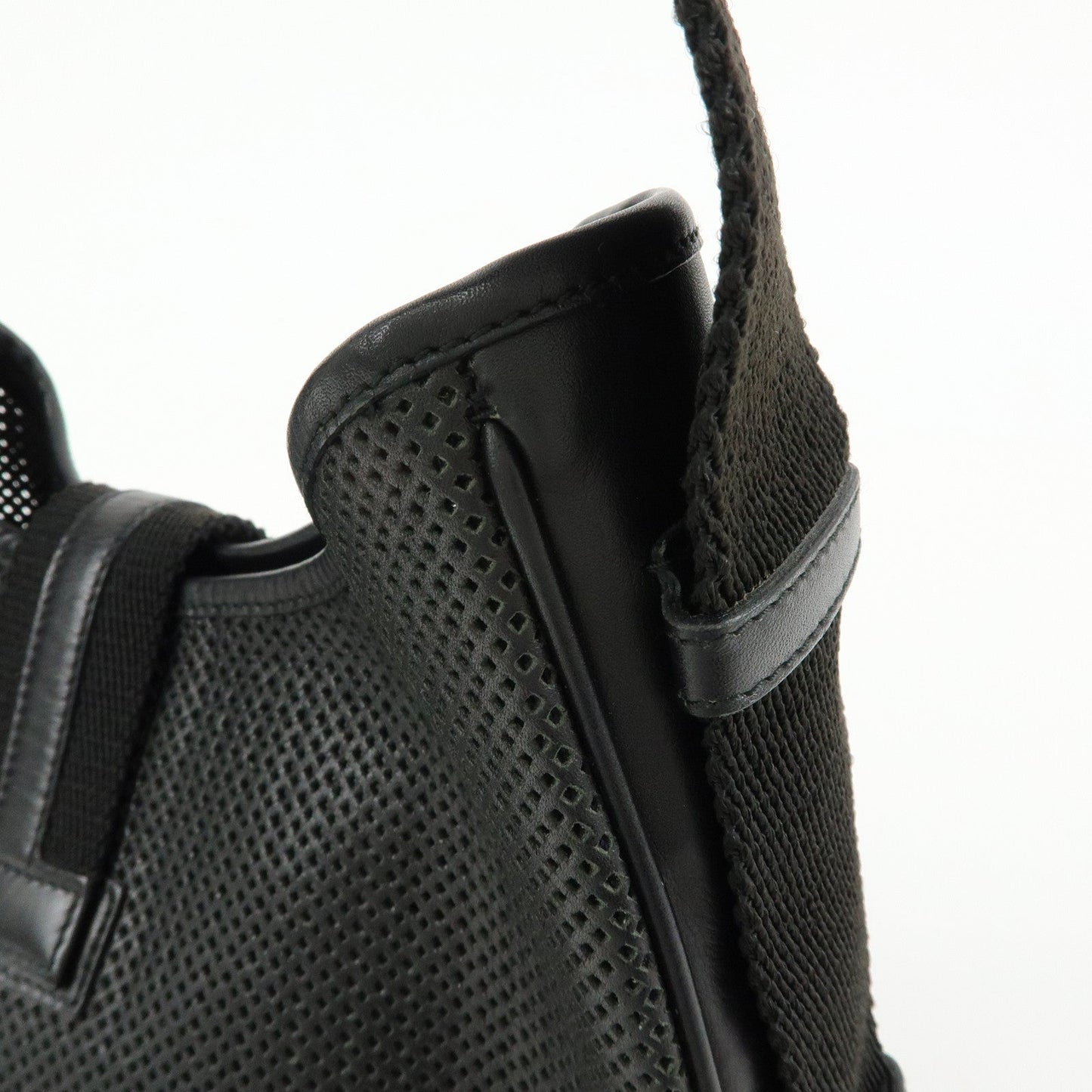 GUCCI Leather Canvas Shoulder Bag Hand Bag Black 02736