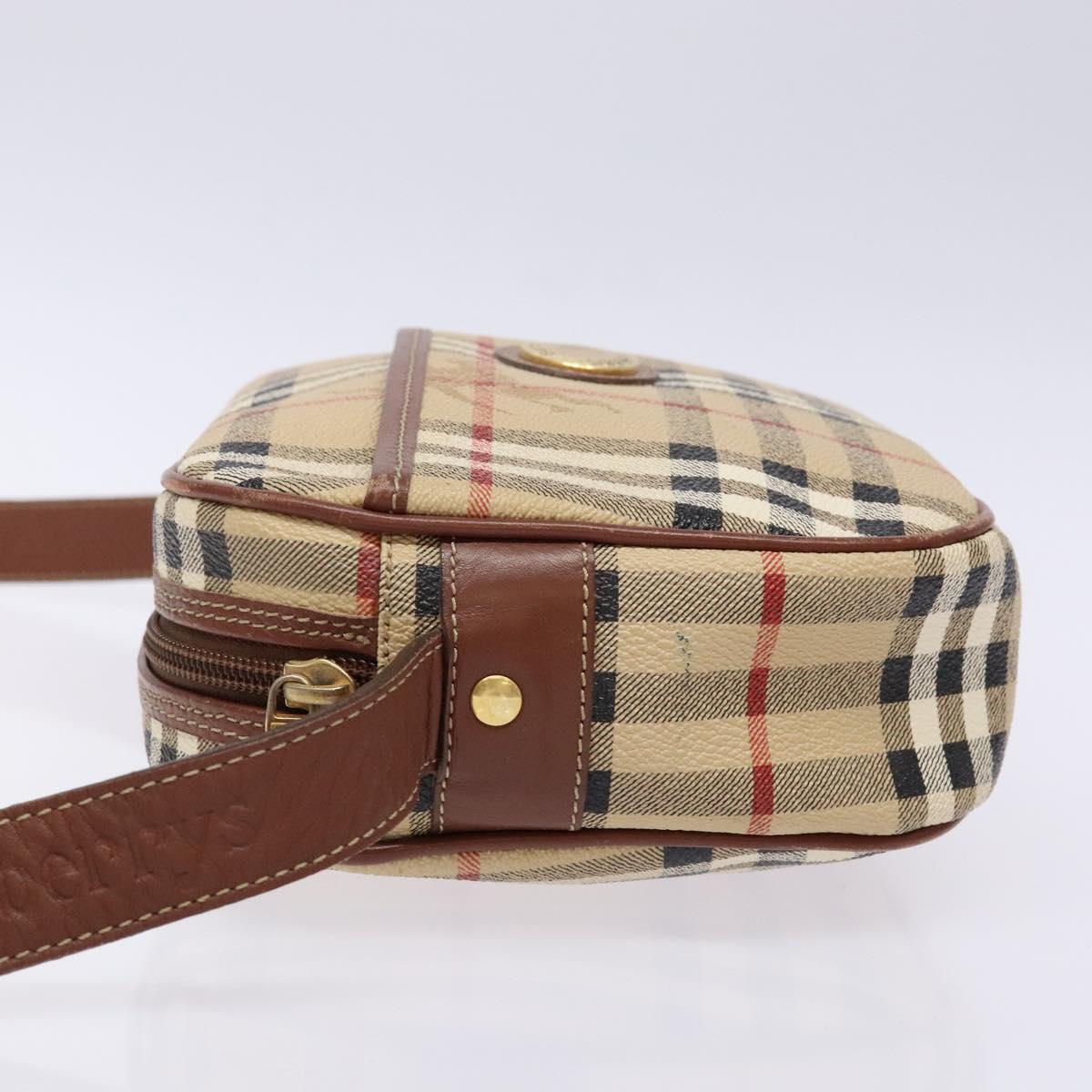 Burberry Nova Check Beige Canvas, Leather Shoulder Bag ( )