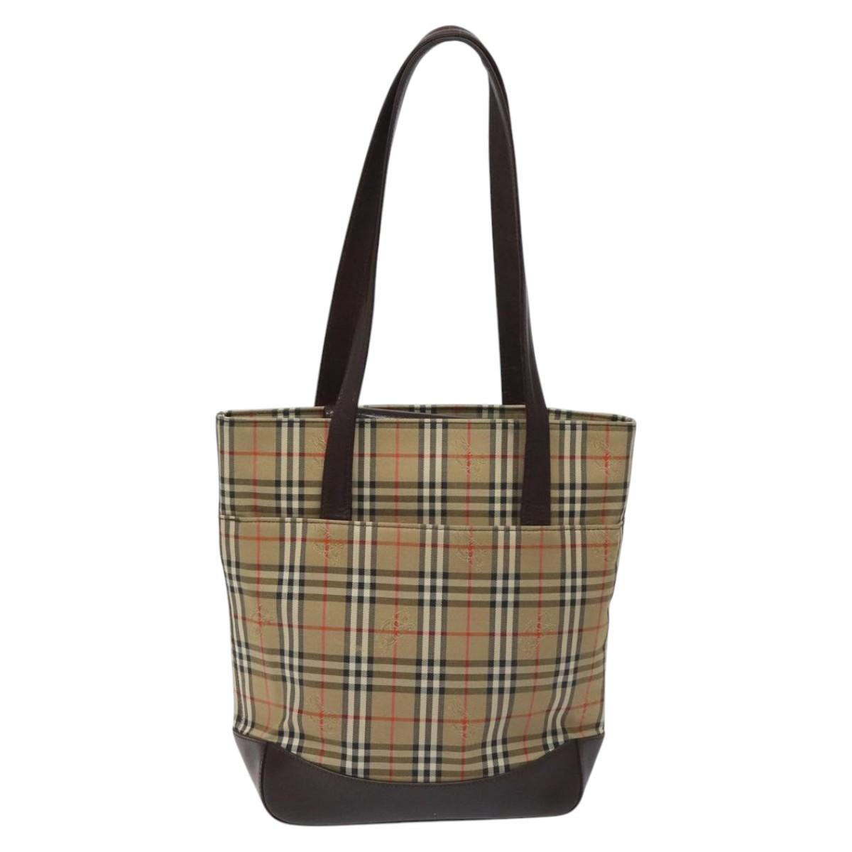 Burberry Nova Check Beige Canvas Tote Bag ( )