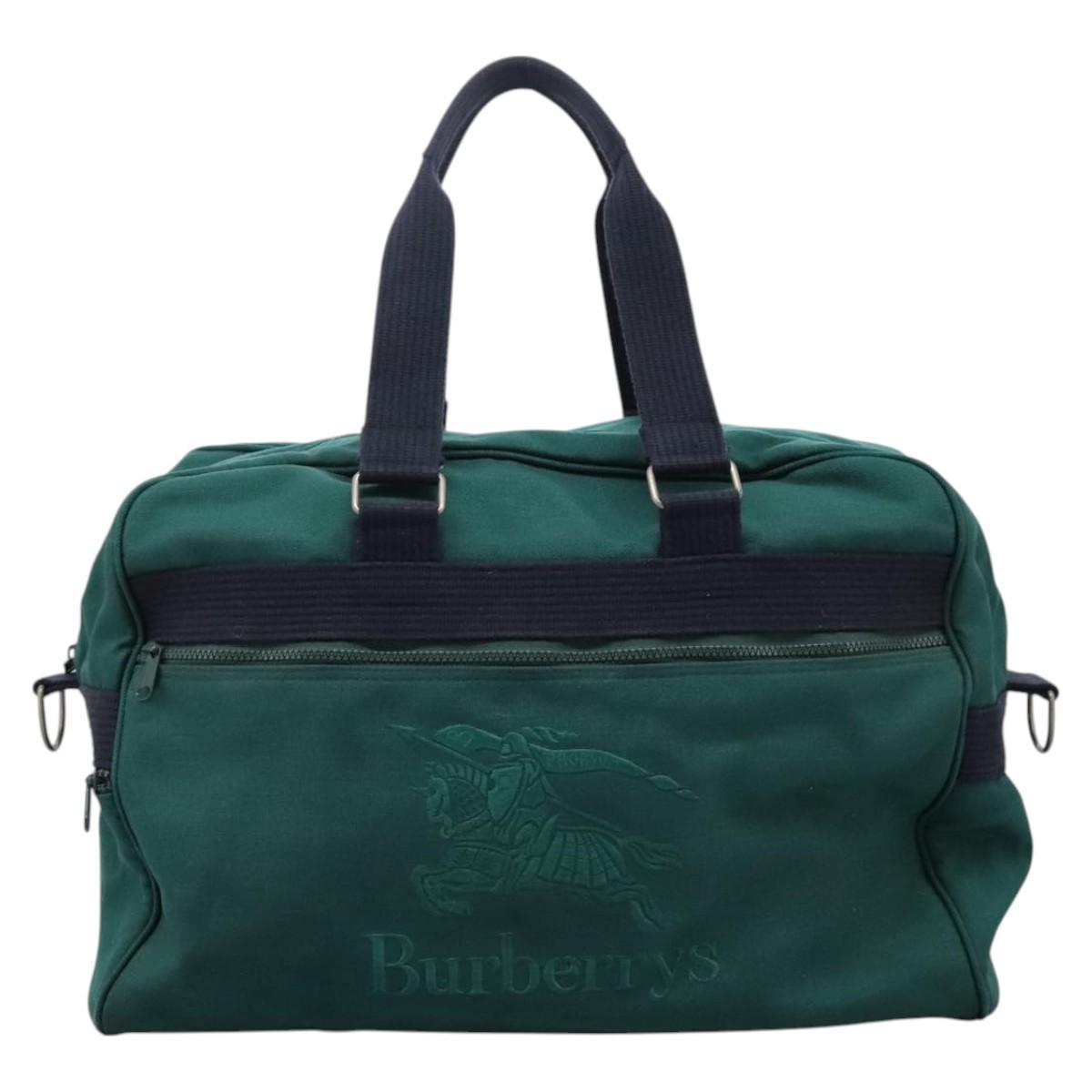 Burberry Logo Green Canvas Travel Bag ( )