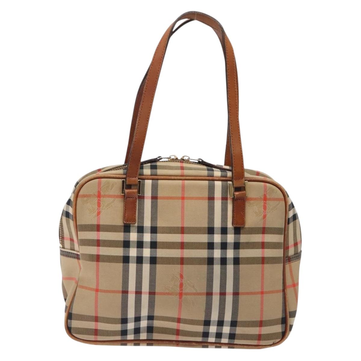 Burberry Nova Check Beige Canvas Handbag ( )
