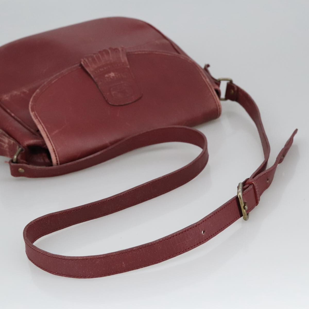 Burberry Burgundy Leather Shoulder Bag ( )