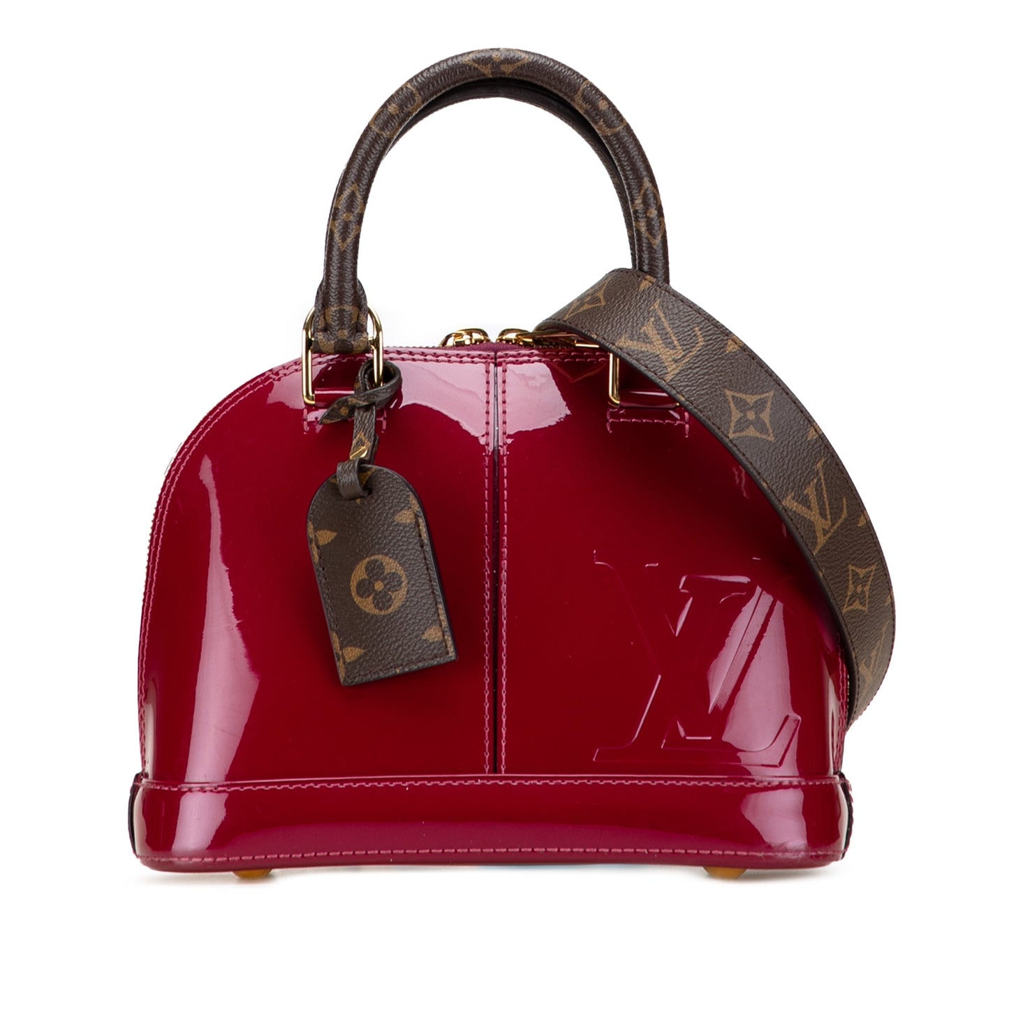 Purple Louis Vuitton Vernis Miroir Alma BB Satchel