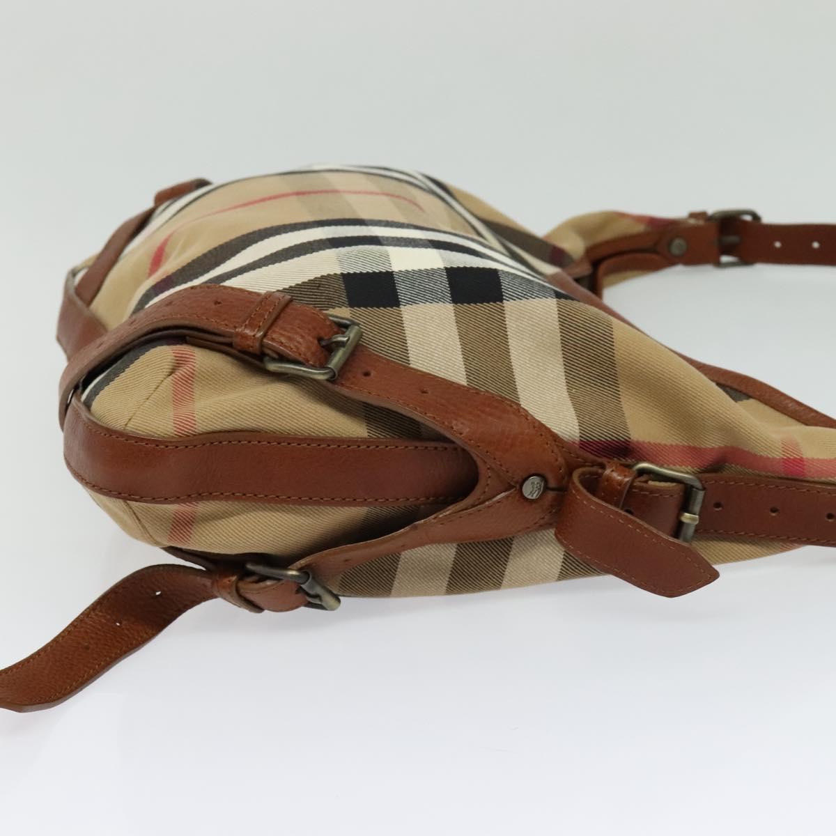 Burberry House Check Brown Canvas Shoulder Bag ( )