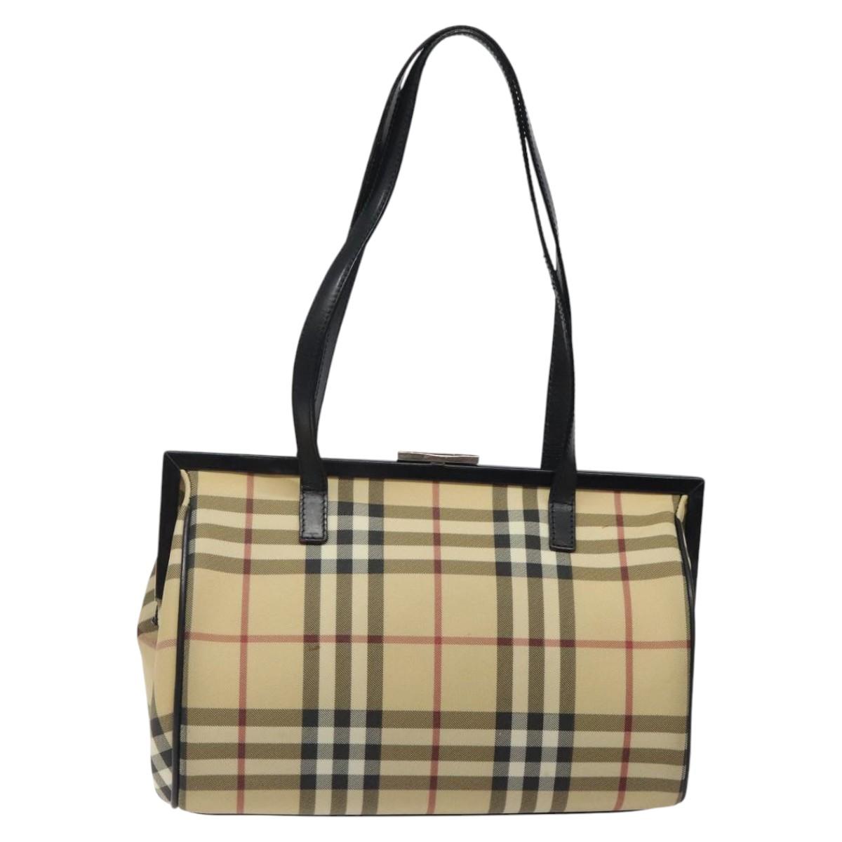 Burberry Nova Check Beige Canvas Shoulder Bag ( )