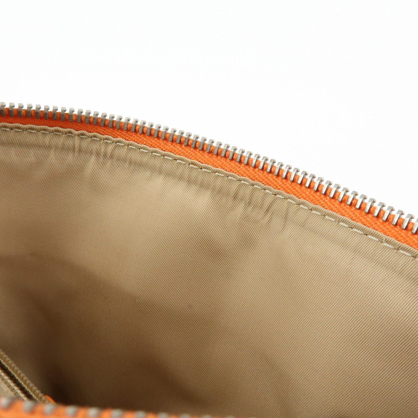 Christian Dior Trotter Canvas Leather Boston Hand Bag Beige Orange