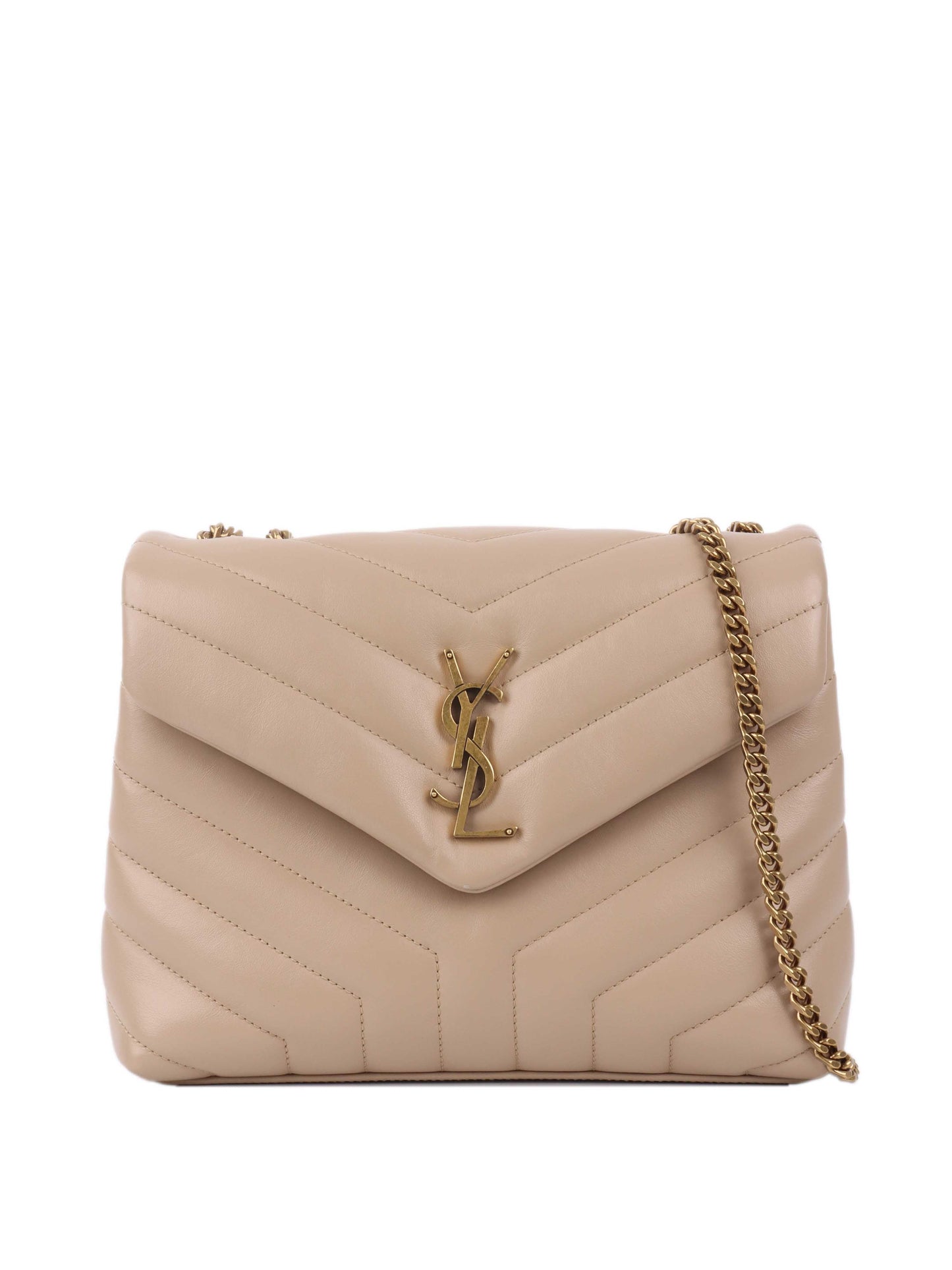 Saint Laurent Small Beige Loulou Bag.