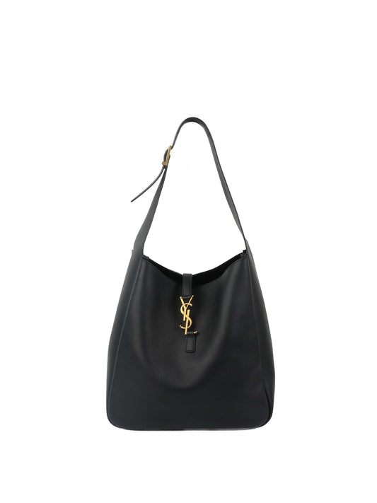 Saint Laurent Large Black LE 5 À 7 Supple Hobo Bag