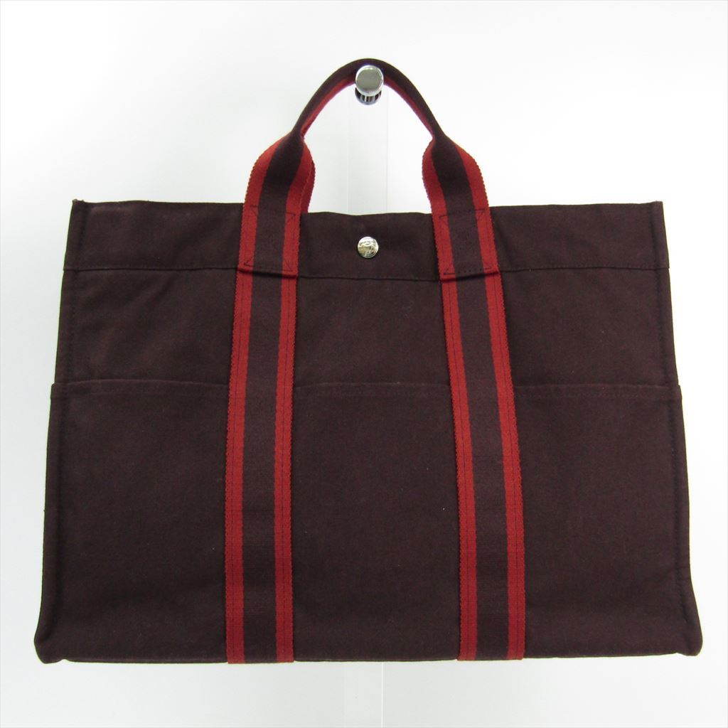 Luxury Hermes Bordeaux Canvas Herline MM Tote (SHA10604)