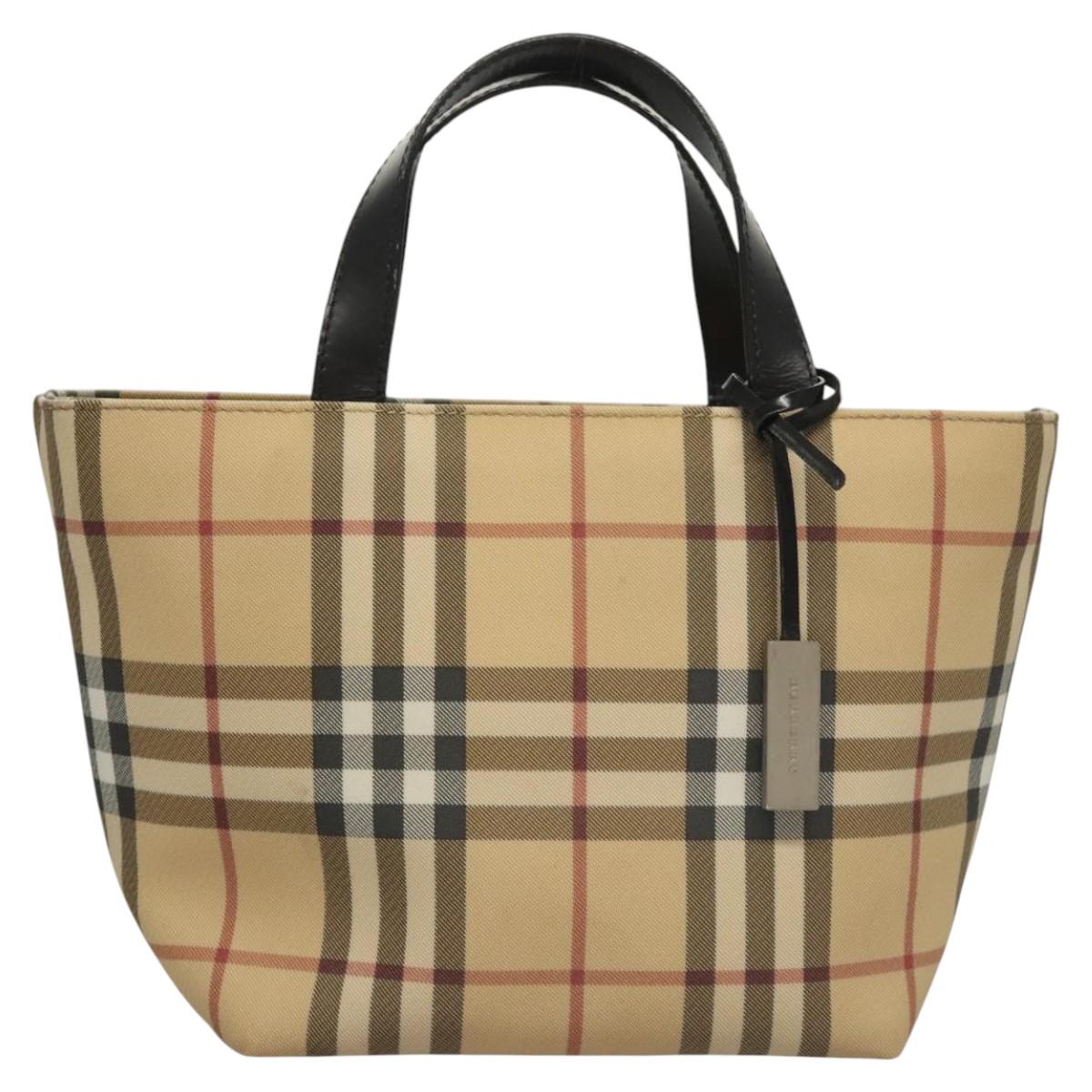 Burberry Nova Check Beige Canvas Handbag ( )