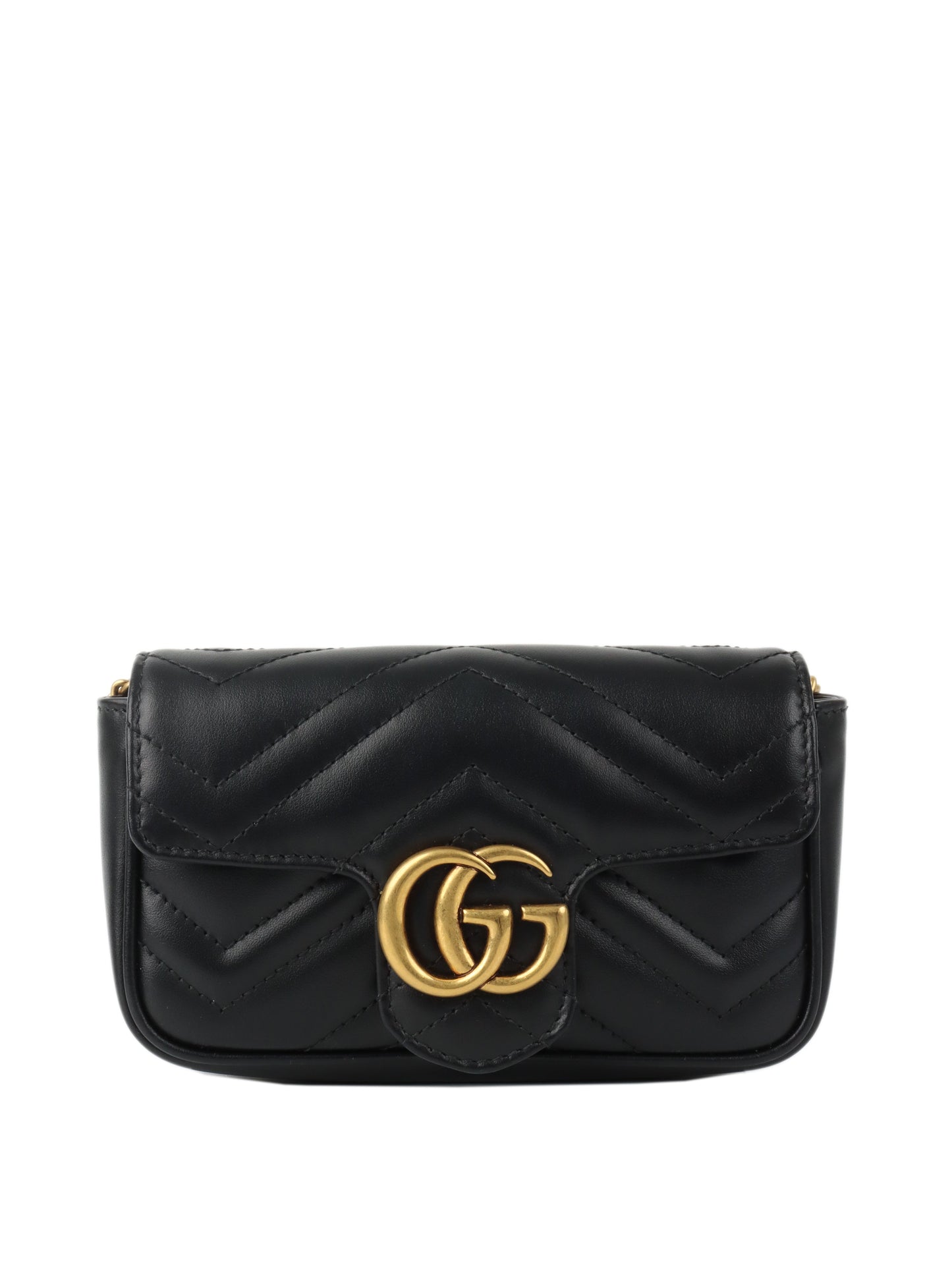 Gucci Black Super Mini Marmont Bag.