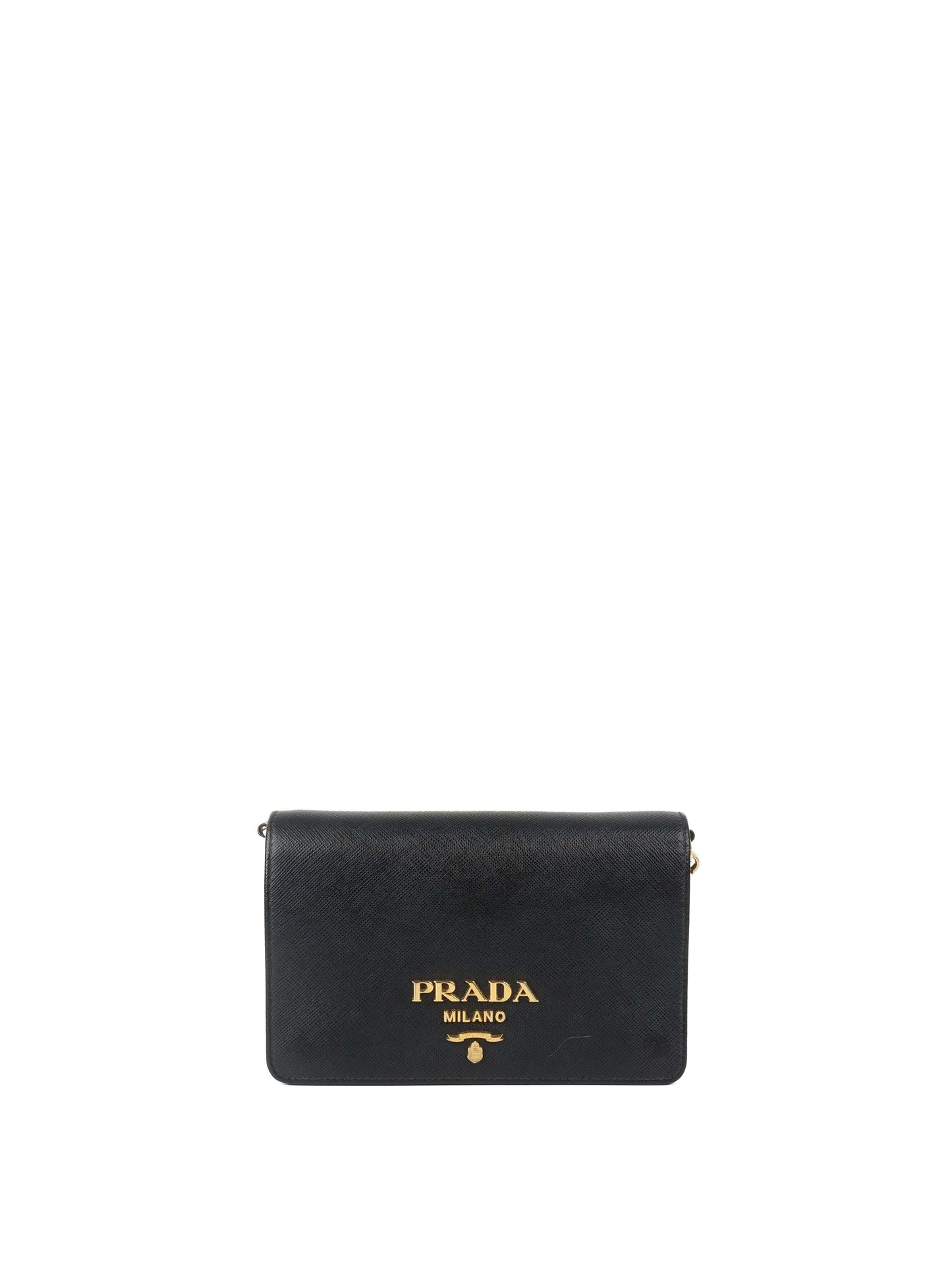 Prada Black Mini Saffiano Leather Bag.