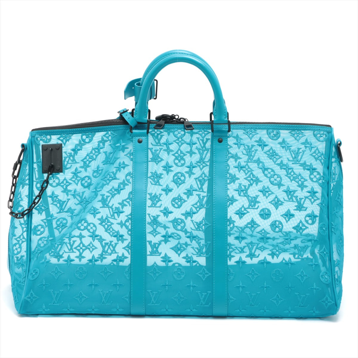 Louis Vuitton Keepall Ultra Limited Edition Triangle Monogram Mesh 50 Turquoise