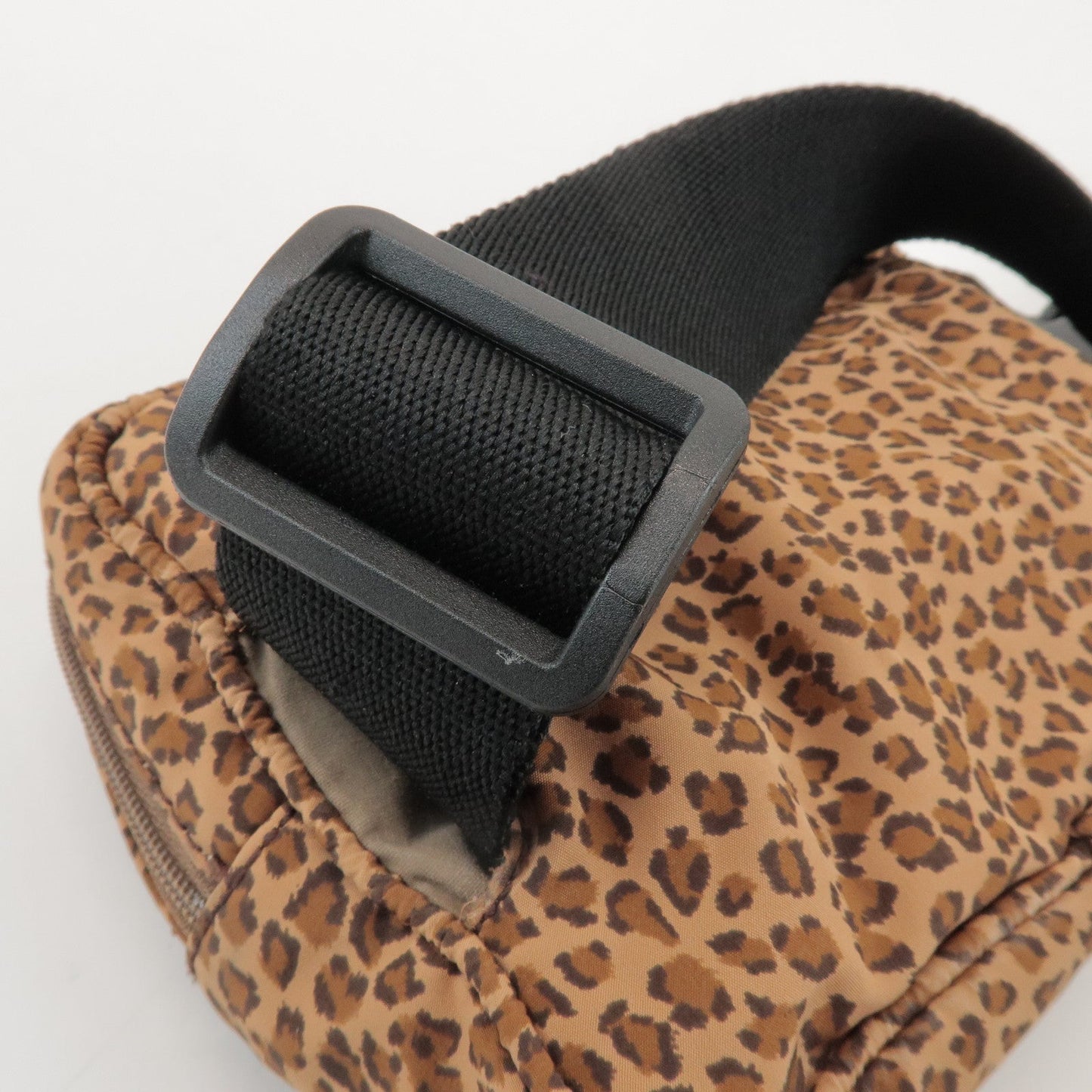 BOTTEGA VENETA Nylon Animal Print Waist Bag Brown Black 216371