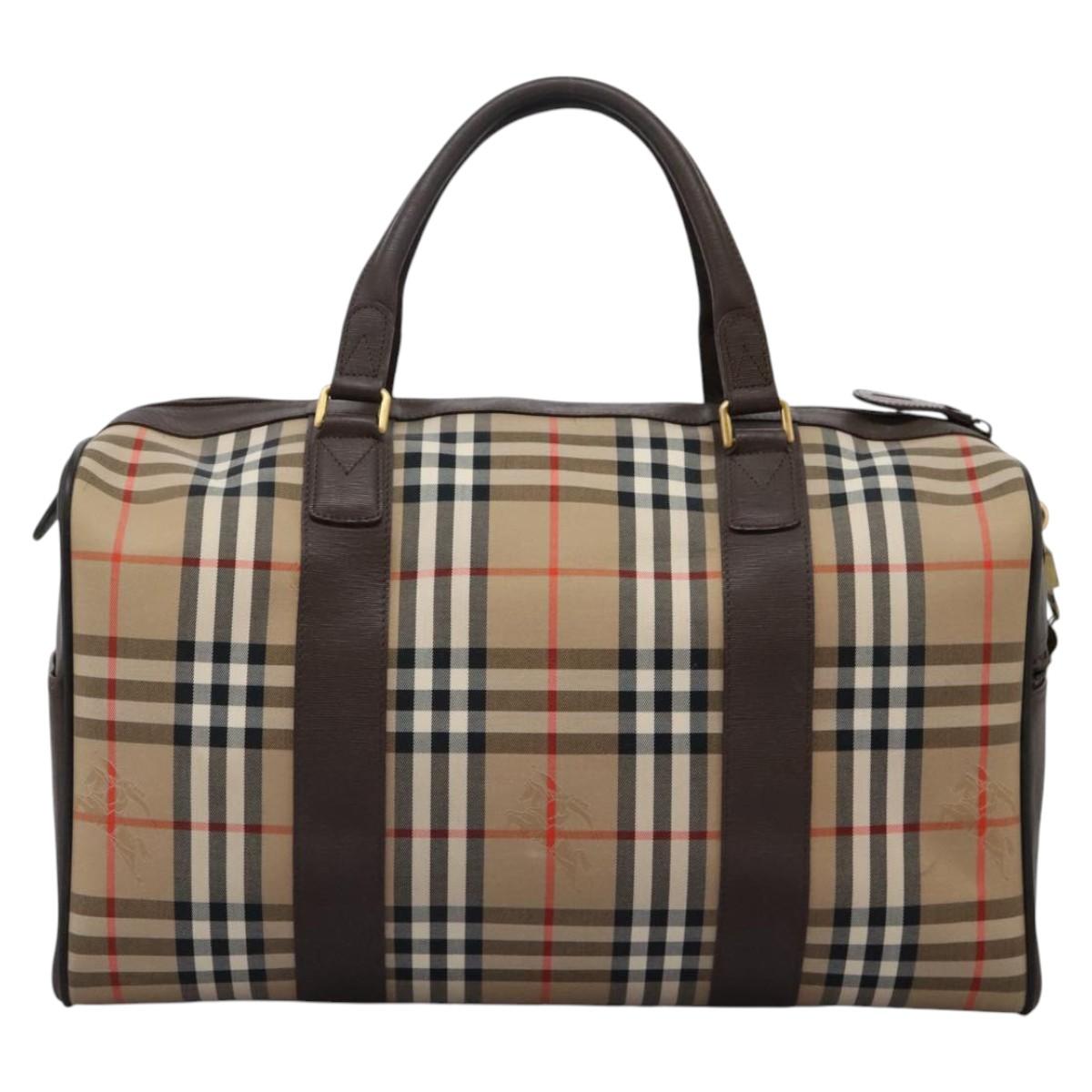Burberry Haymarket Beige Canvas Travel Bag ( )