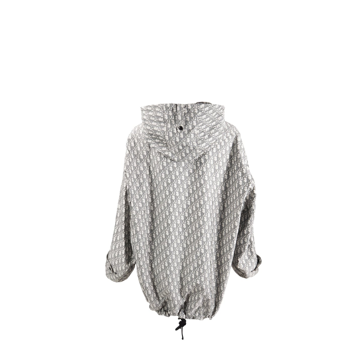 Dior Size Hooded Anorak Oblique Jacquard Technical Taffeta Grey