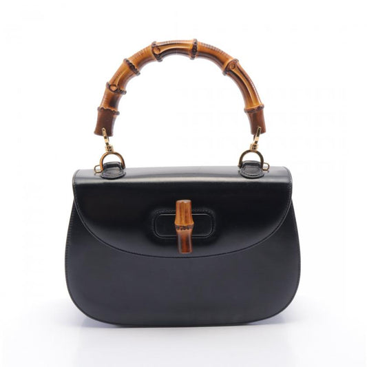 Gucci Bamboo Black Leather Handbag