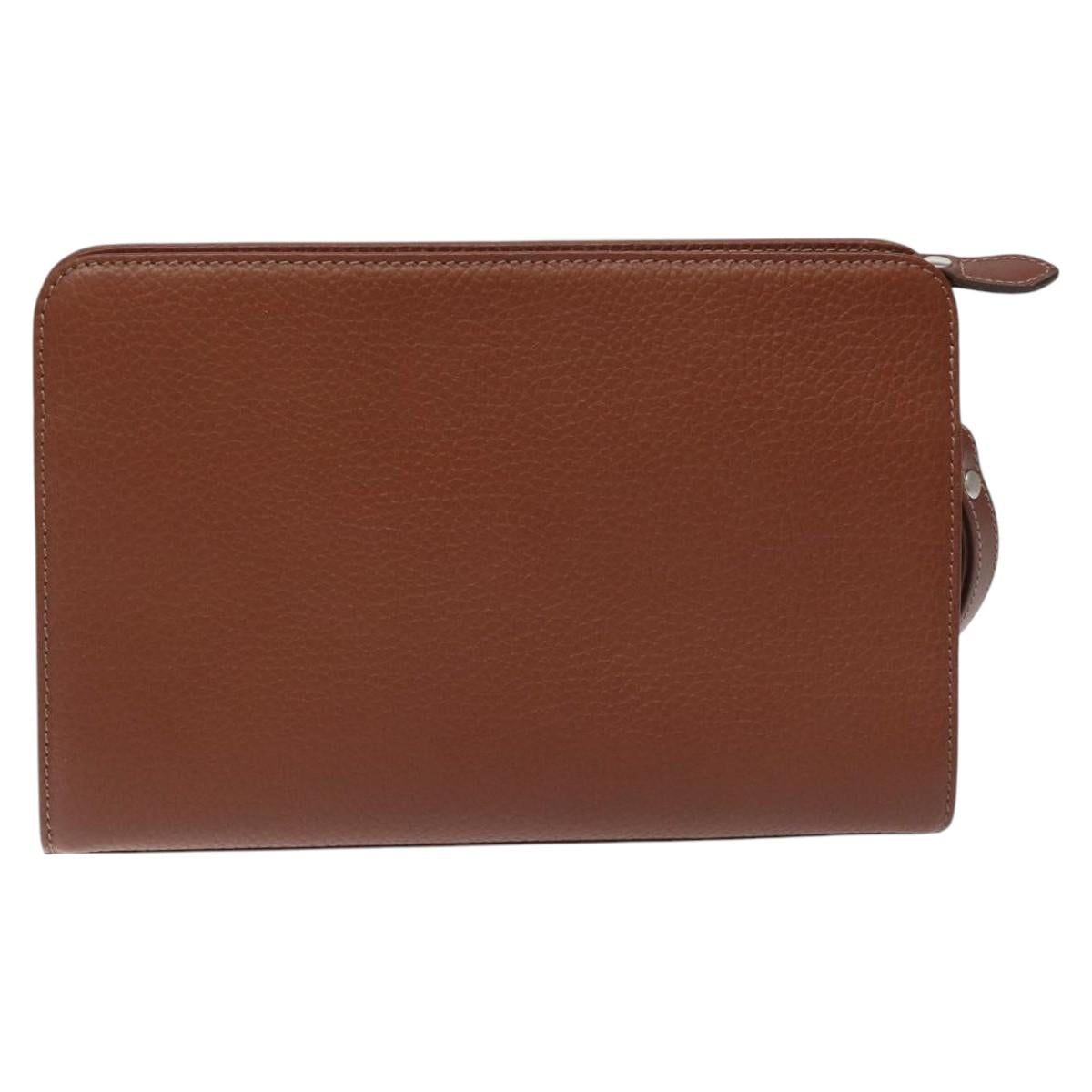 Burberry Brown Leather Clutch Bag ( )