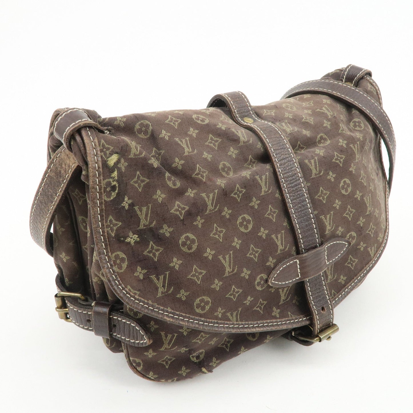 Louis Vuitton Monogram Mini Lin Saumur 30 Shoulder Bag Ebene M95227