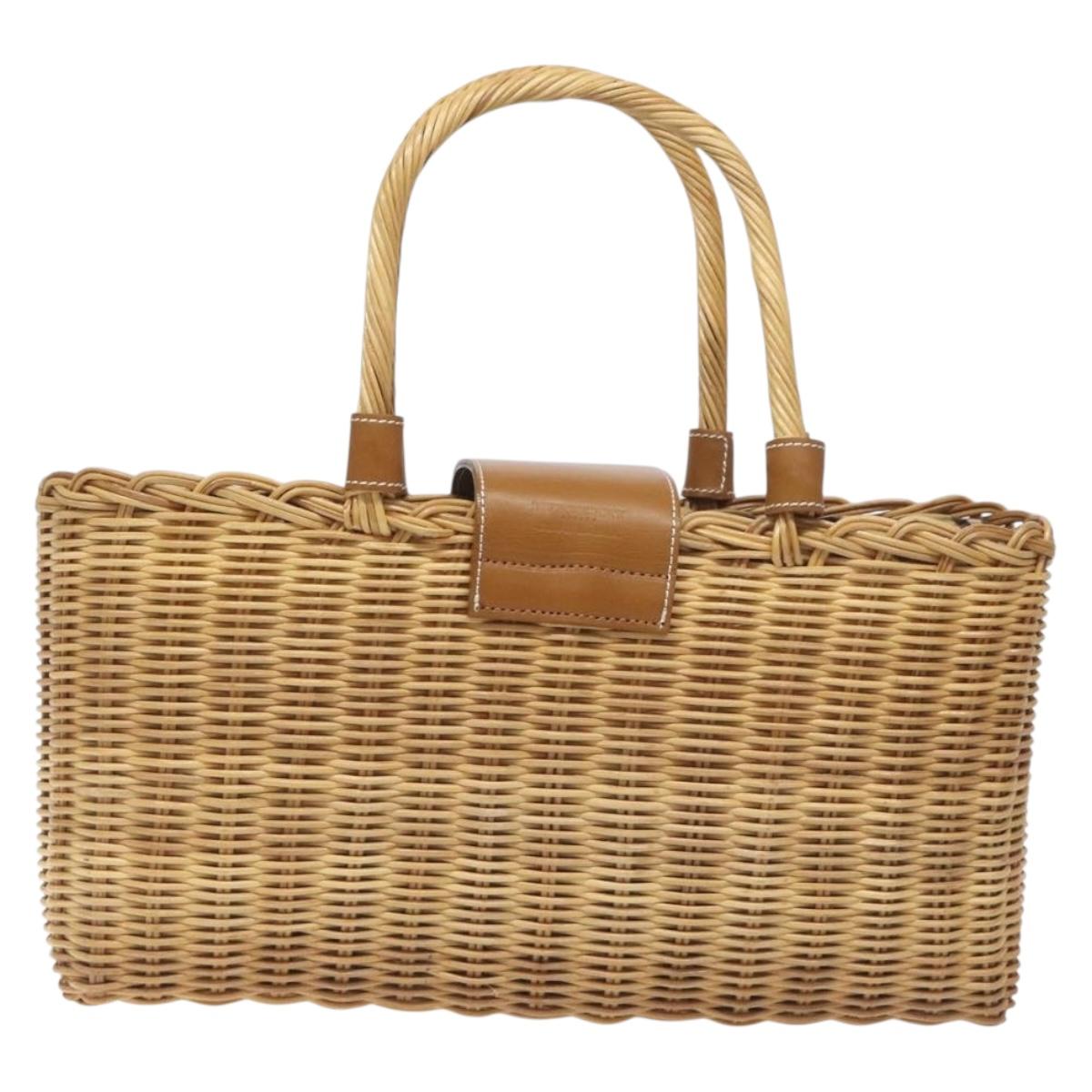 Burberry Beige, Brown Wicker Tote Bag ( )