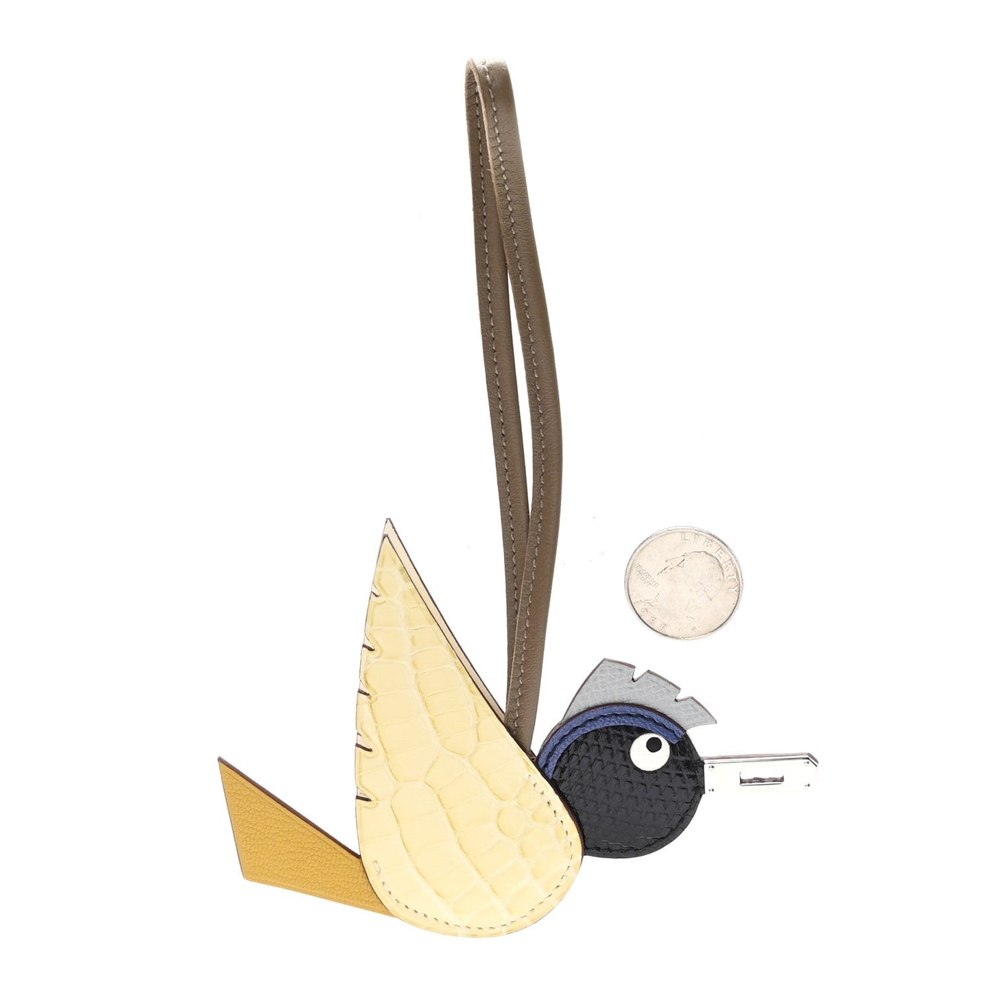 Hermes Epsom Chevre Mysore Swift Alligator Lizard Birdy Bag Charm Jaune Ambre Vanille Gris Fonce Bleu Saphir Bleu Glacier Etoupe