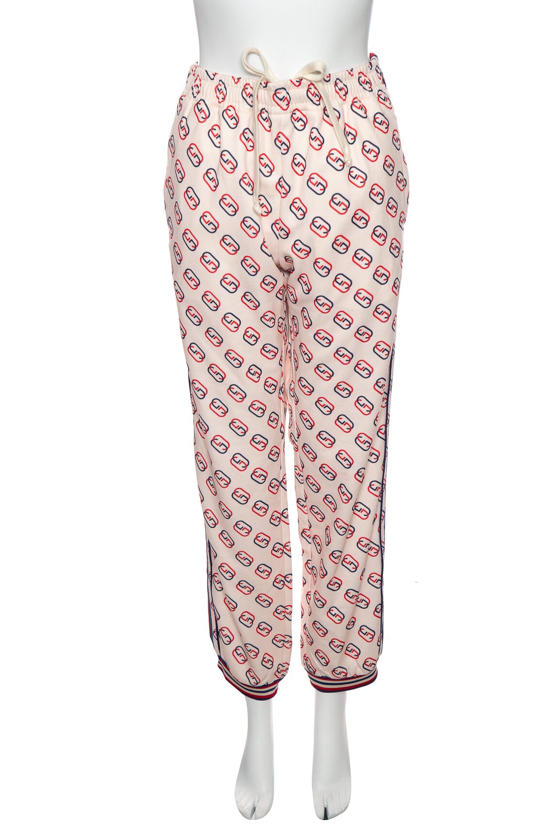 Gucci Cream Interlocking Red and Blue GG's Joggers SZ L