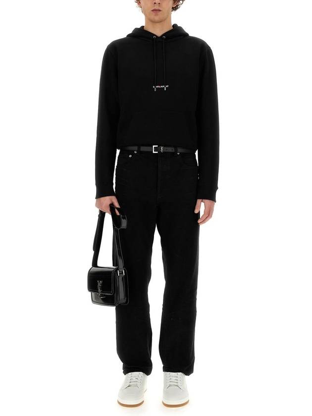 Luxury Saint Laurent Trending 2025 Men's Chest Small Logo Hoodie Black