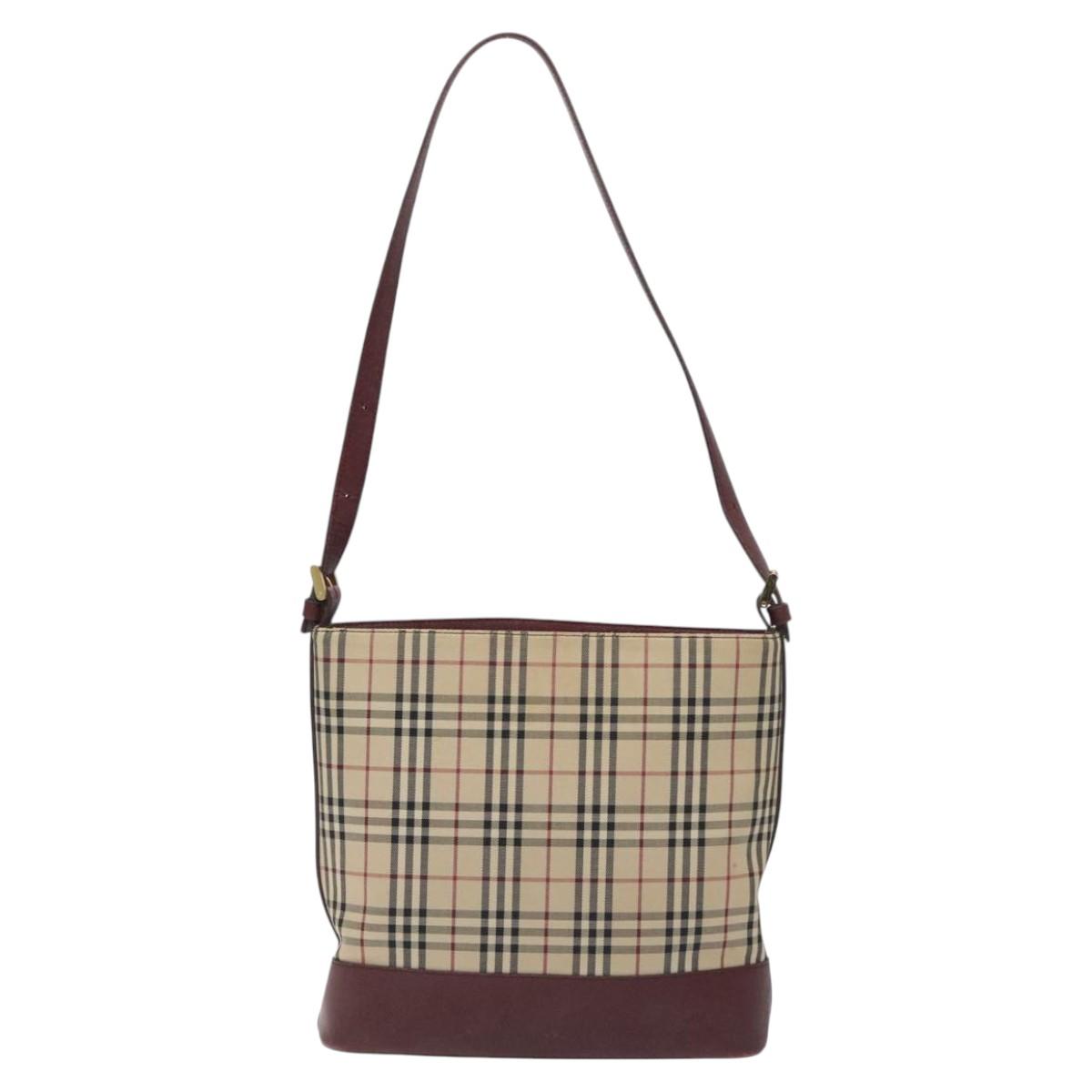 Burberry Nova Check Beige Canvas Shoulder Bag ( )