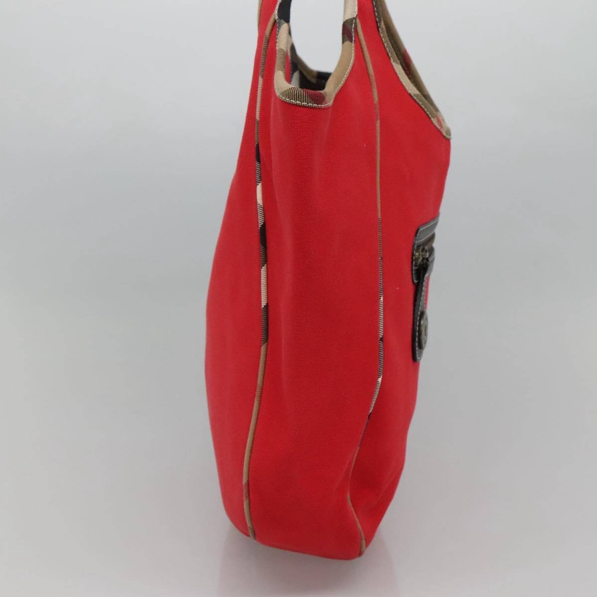 Burberry Nova Check Red Canvas Tote Bag ( )