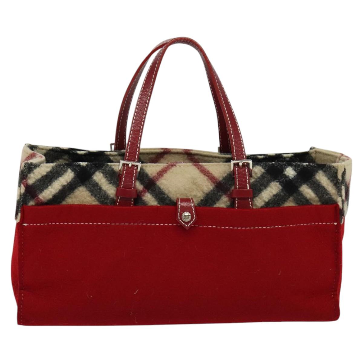 Burberry Nova Check Red Wool Handbag ( )