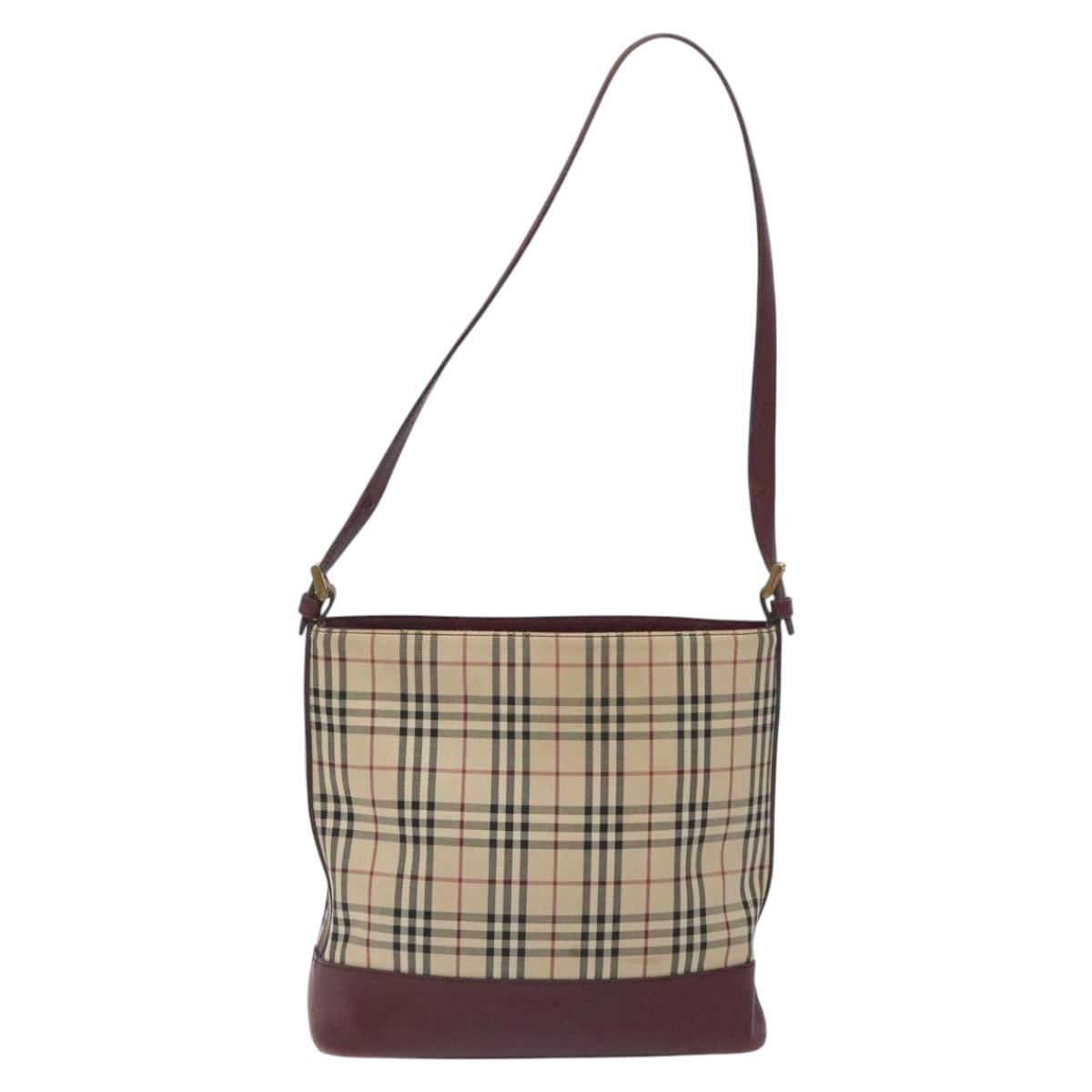 Burberry Nova Check Beige Canvas Shoulder Bag ( )